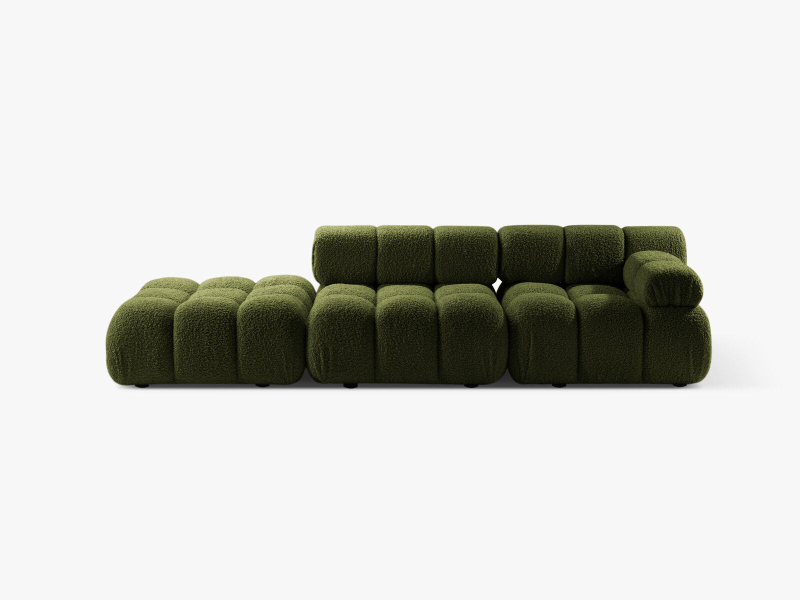 Micadoni Modulares Sofa Bellis 4-Sitzer Links Boucle Rolf Grün