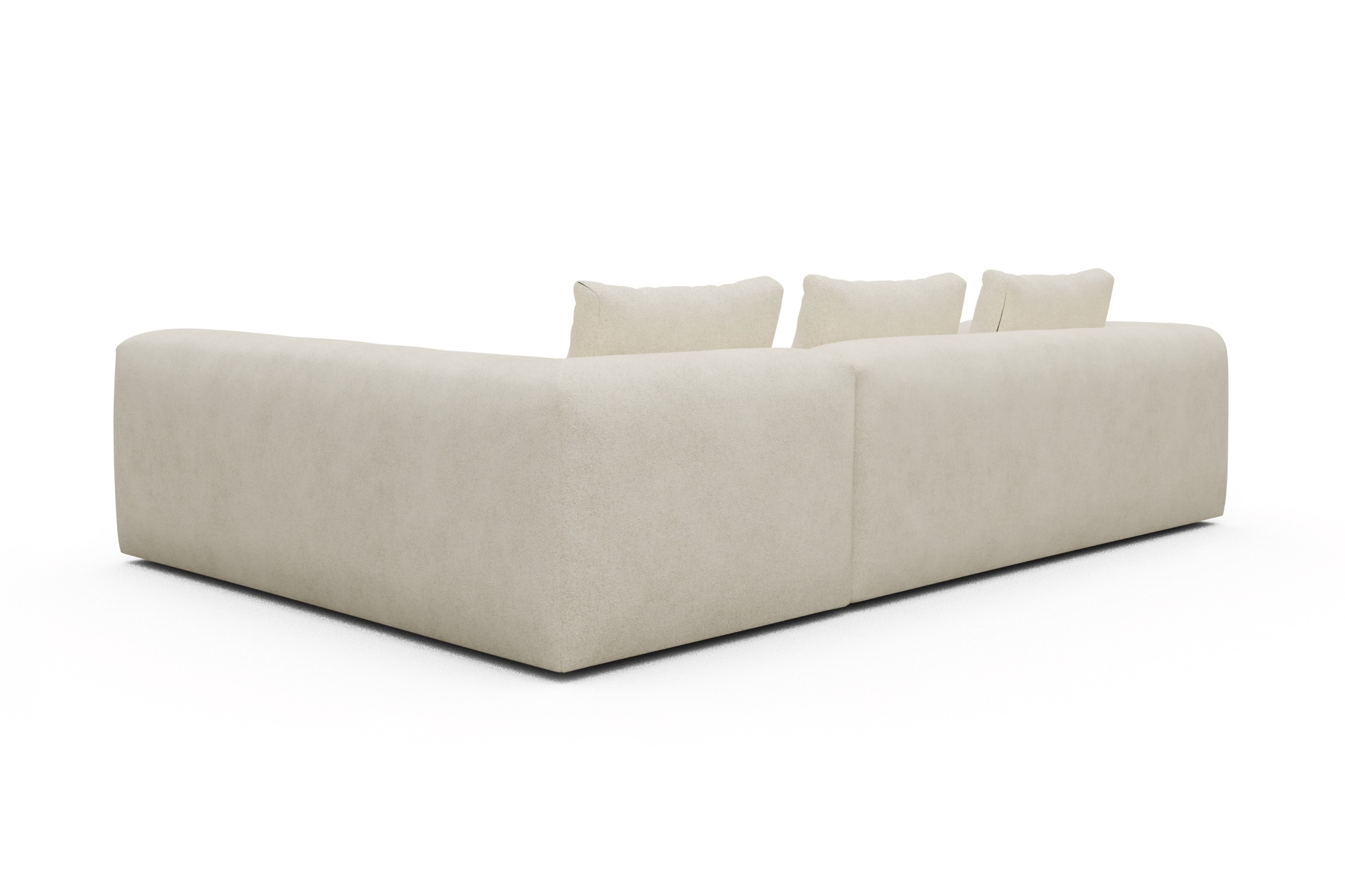 Ecksofa Fred 2x 2,5-Sitzer rechts offen Boucle-Off-White