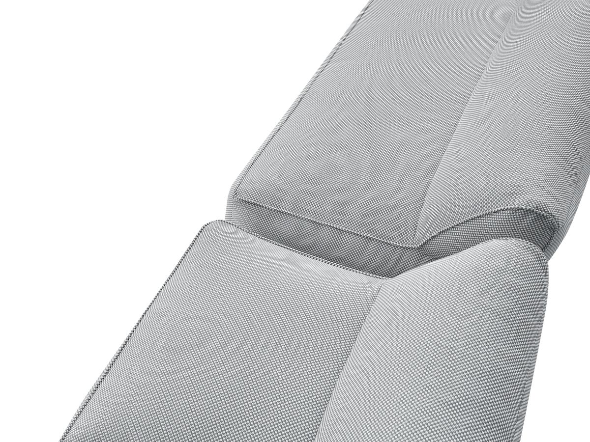 Bobochic Riviera Gartensofa 4-Sitzer Melange-Stoff Hellgrau