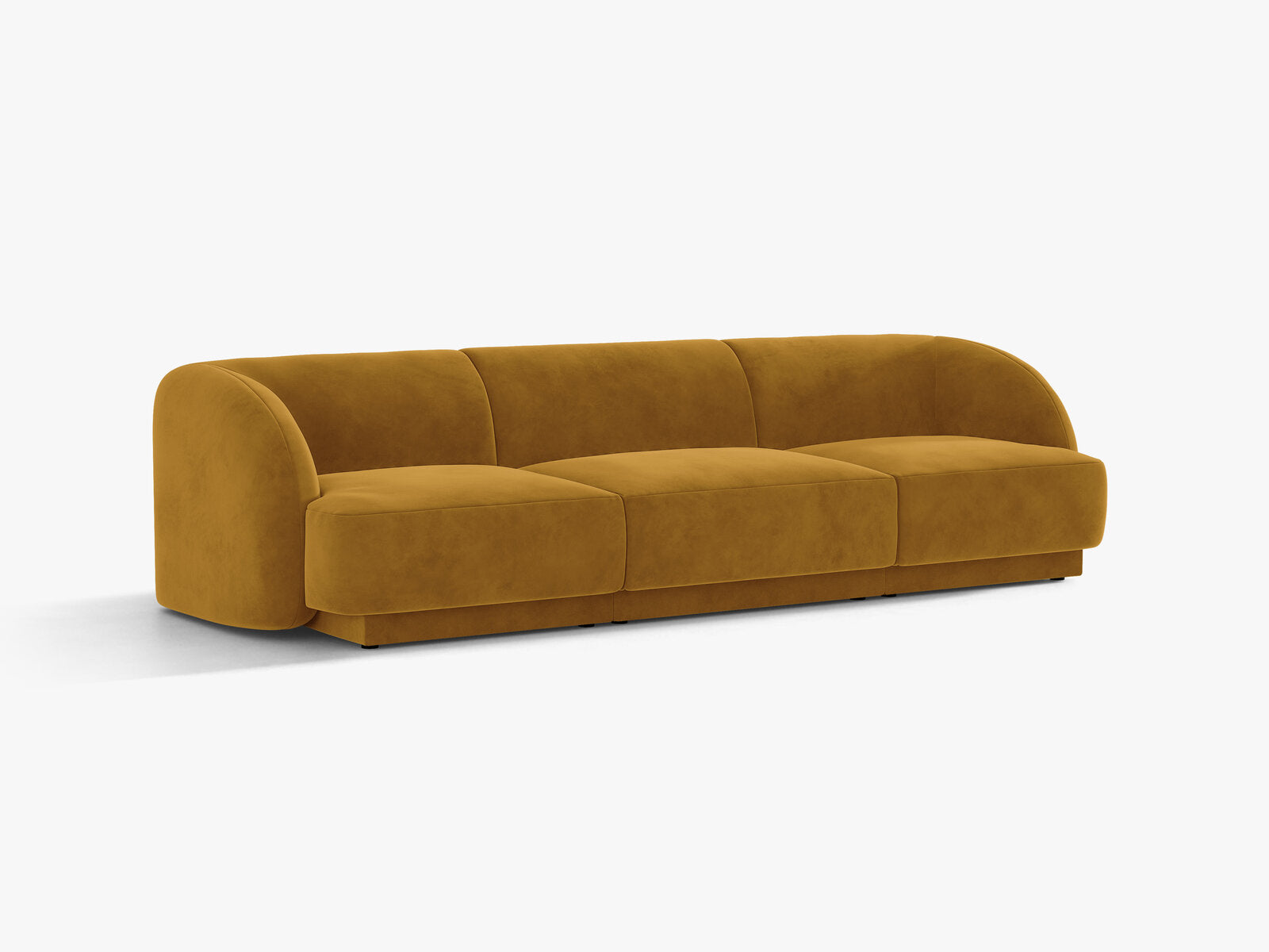 Micadoni Sofa Miley 3-Sitzer Samt Bluvel Gelb