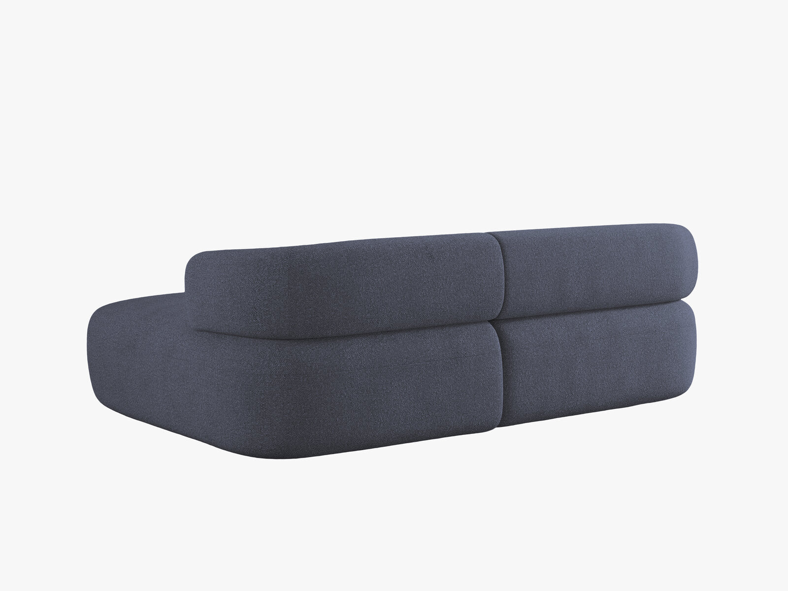 Micadoni 5-Sitzer Ecksofa Jenny Kleine Version Rechts Boucle Now or Never Dunkelblau