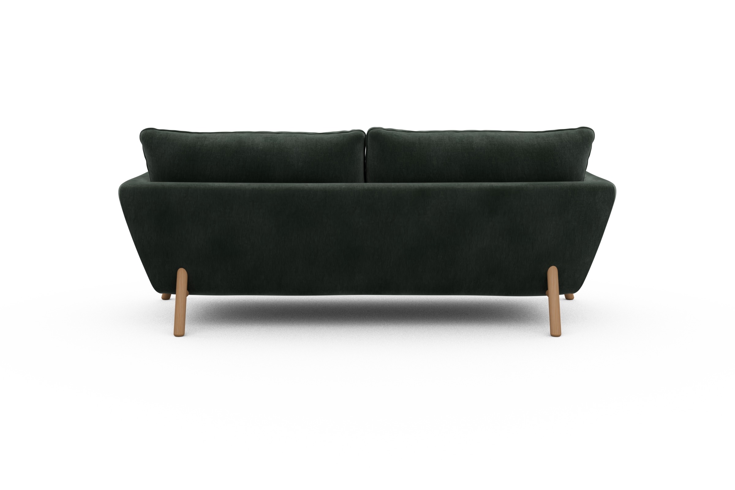 Sofa Emil 3-Sitzer Beinfarbe Eiche Natur Smooth-Laurel-Green