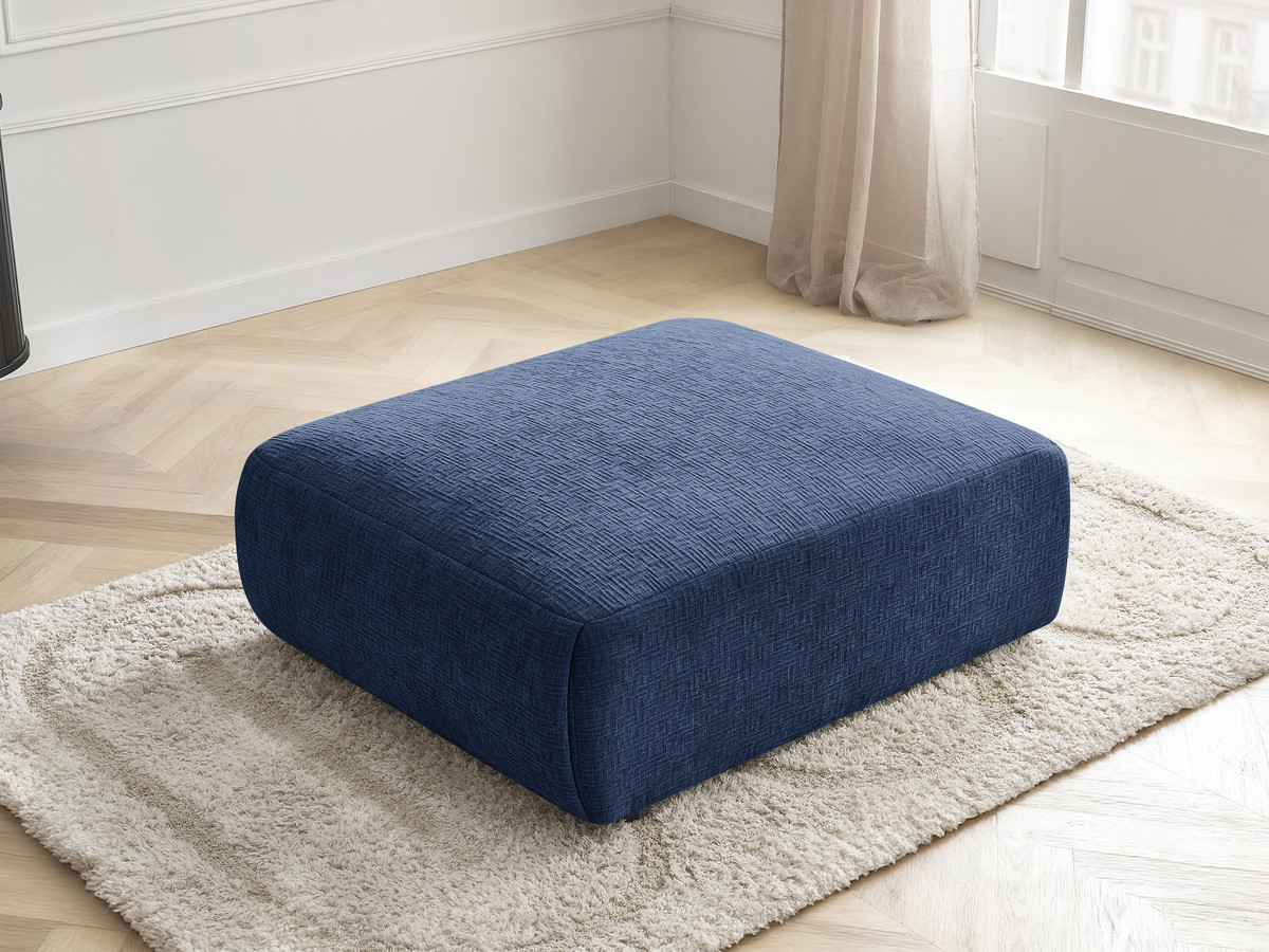 Bobochic Jana Pouf 94 × 114 cm Strukturstoff Dunkelblau