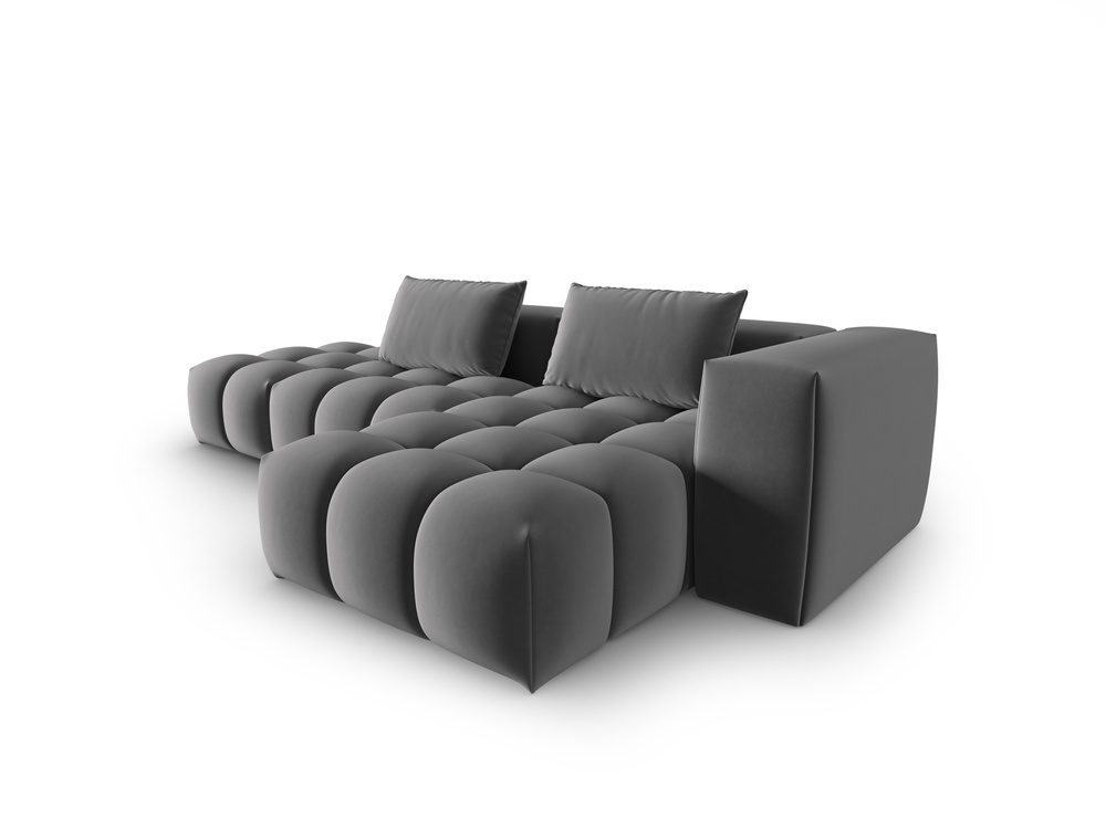 Cosmopolitan Design Ecksofa Verona 4-Sitzer offen Samt Casino Anthrazit Rechts