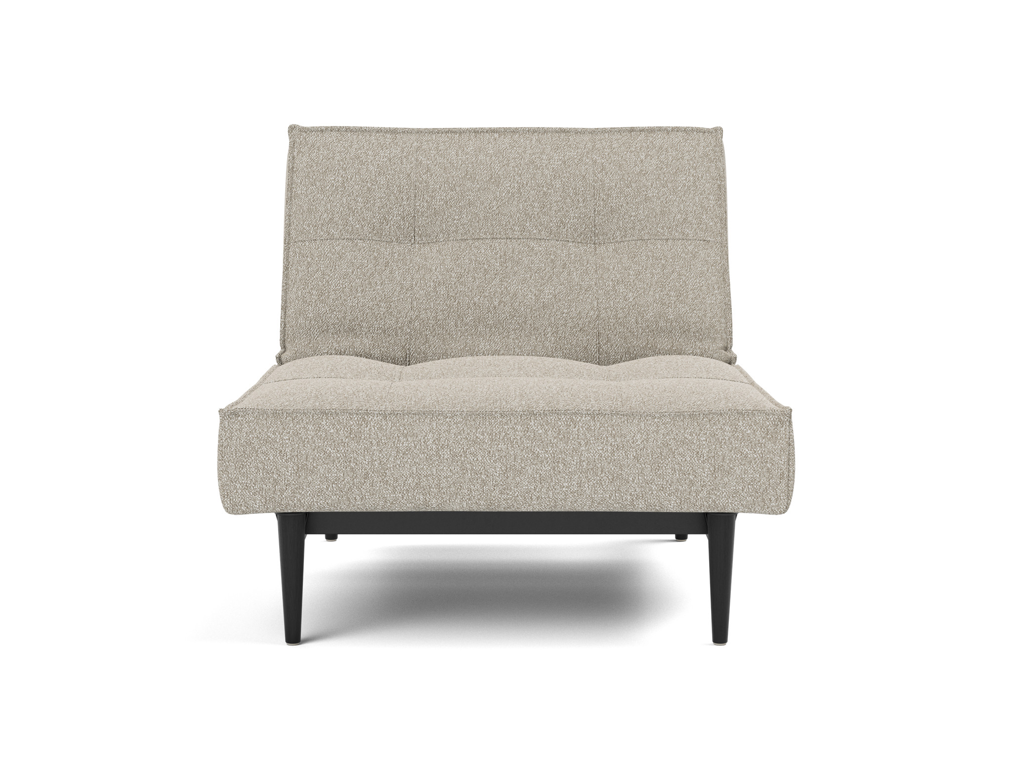 Sessel Splitback Boucle Skandi 539-Beige Beine Styletto Eiche schwarz