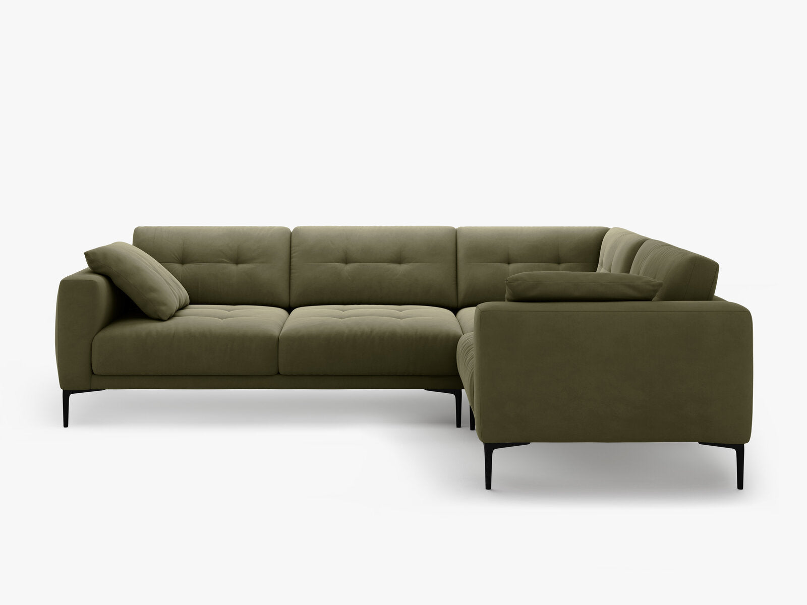Micadoni Ecksofa Bemy 4-Sitzer Rechts Samt Grün