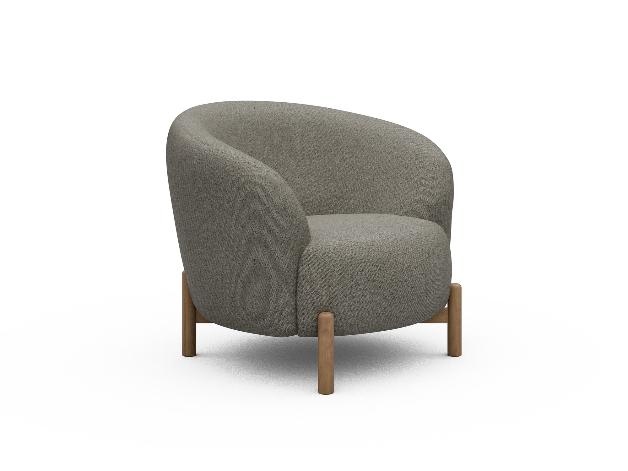 Sessel Ronda Holzbeine Eiche Natur Strukturierter Stoff Denari 486-Warm-Grey