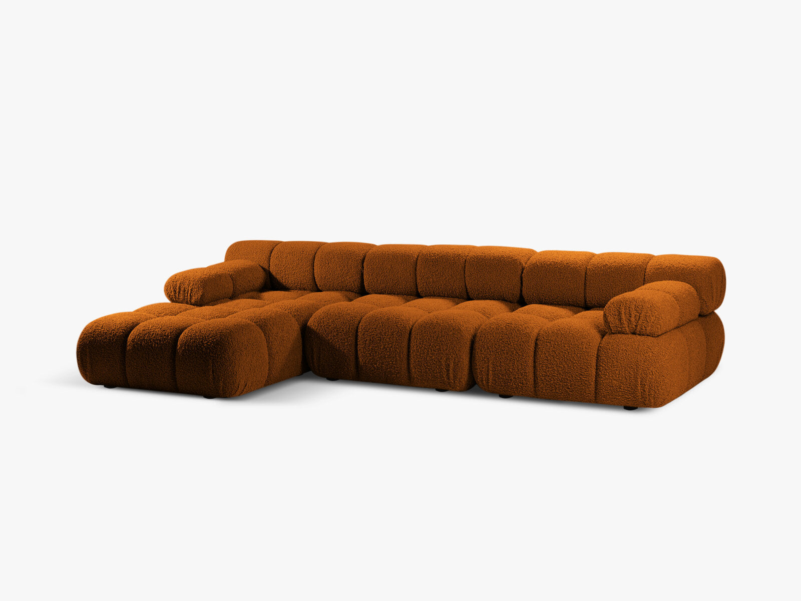 Micadoni Modulares Ecksofa Bellis 4-Sitzer Links Boucle Rolf Ziegel