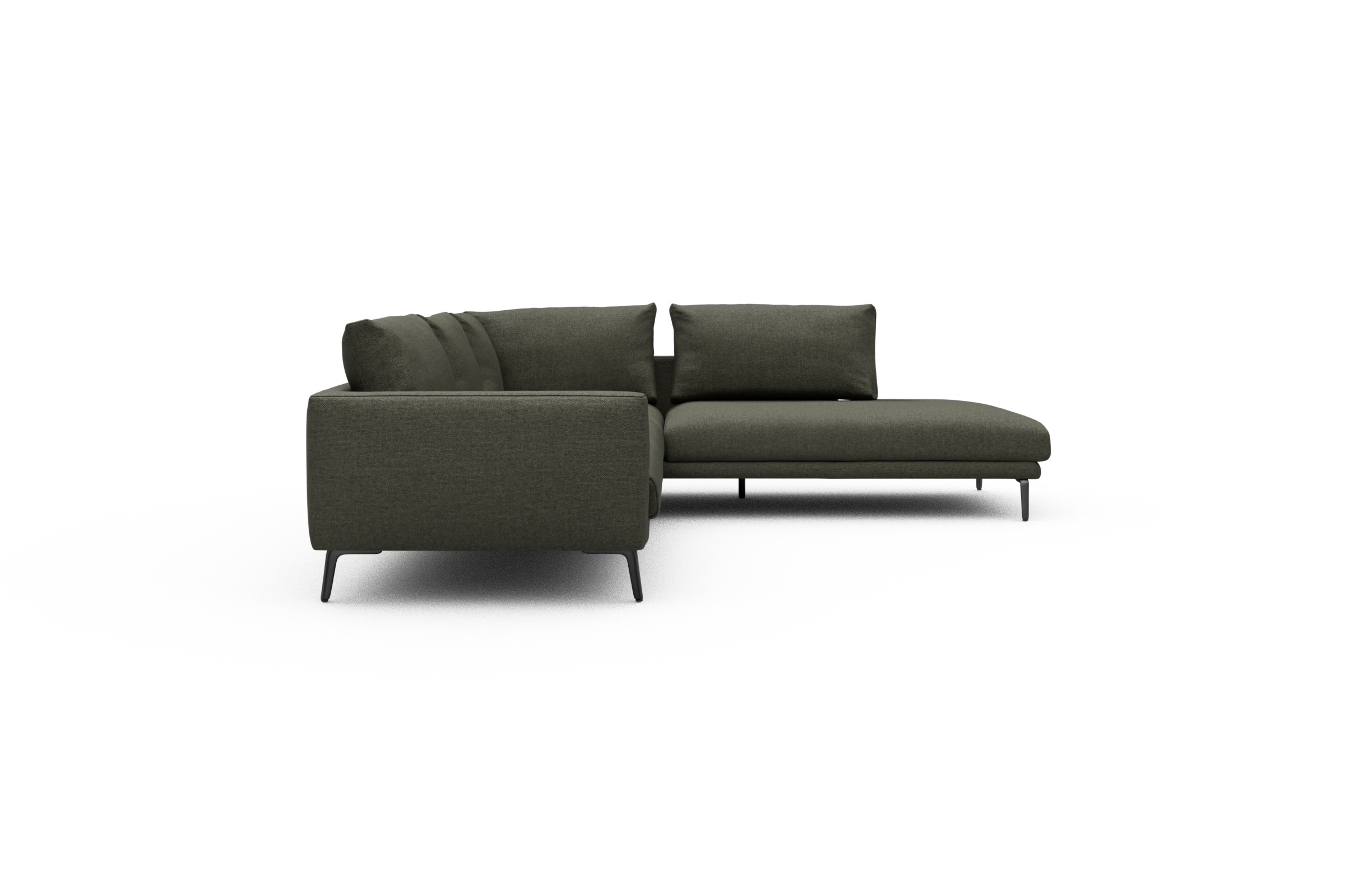 Ecksofa Karl Relax-Ecke rechts mit 2,5-Sitzer Sama-Winter-Moss