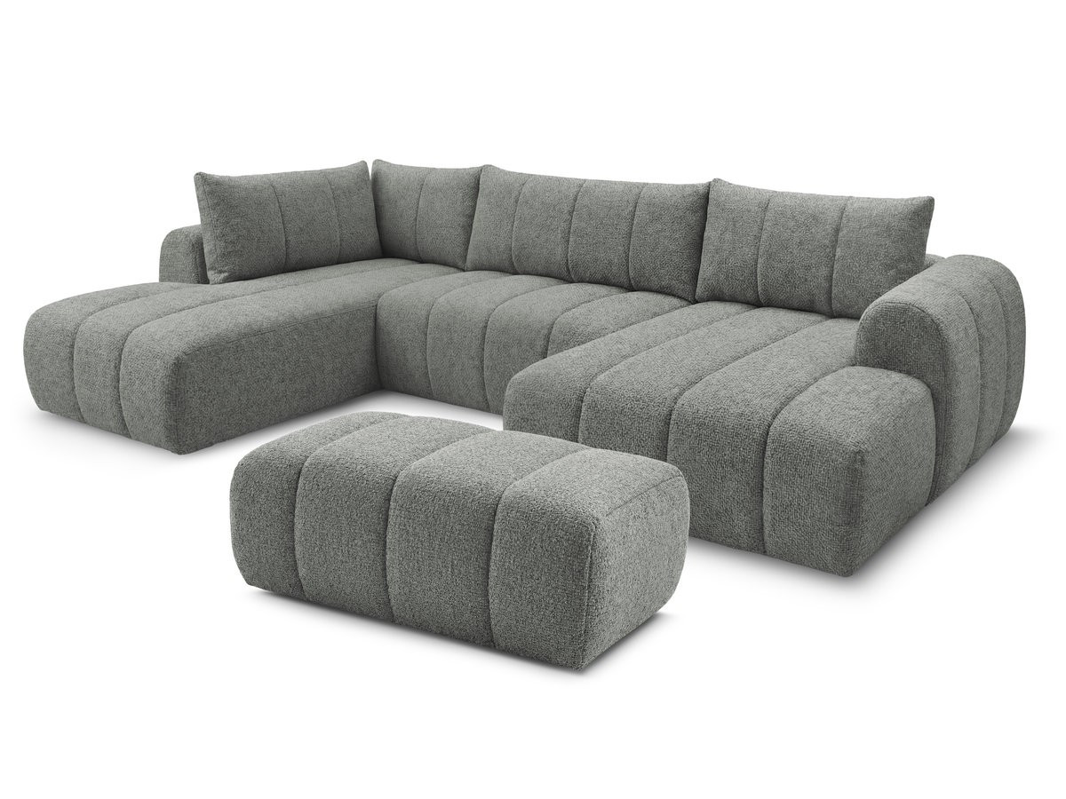 Bobochic Nesty Wohnlandschaft mit Pouf Melange-Stoff Dunkelgrau Ecke rechts
