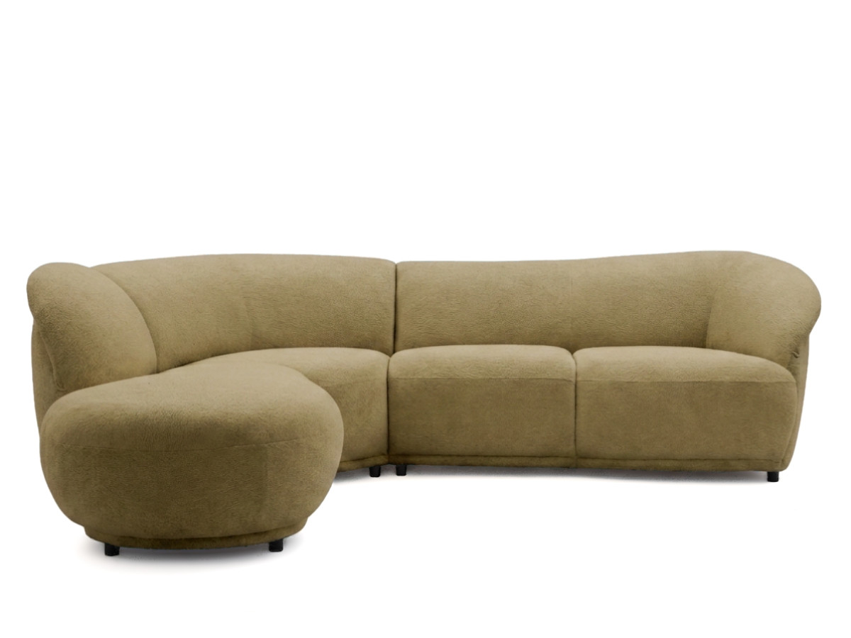 Bobochic Nora Ecksofa Chenille Hellbraun Ecke links