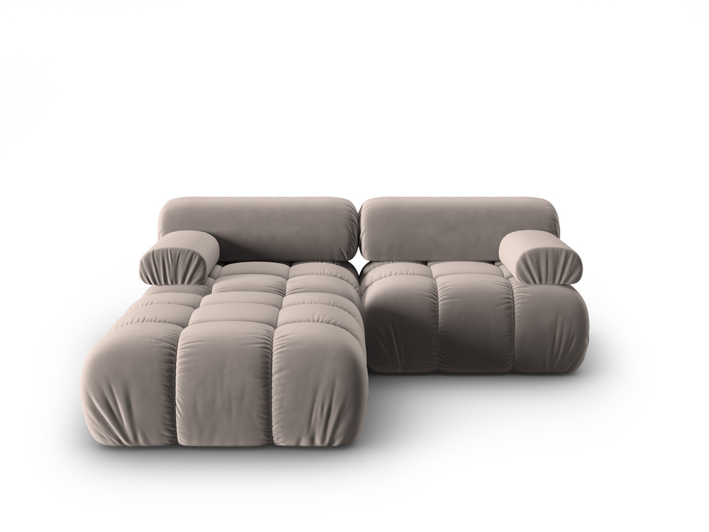 Cosmopolitan Design Modulares Ecksofa Cortina 3-Sitzer Samt Bluvel Cappuccino
