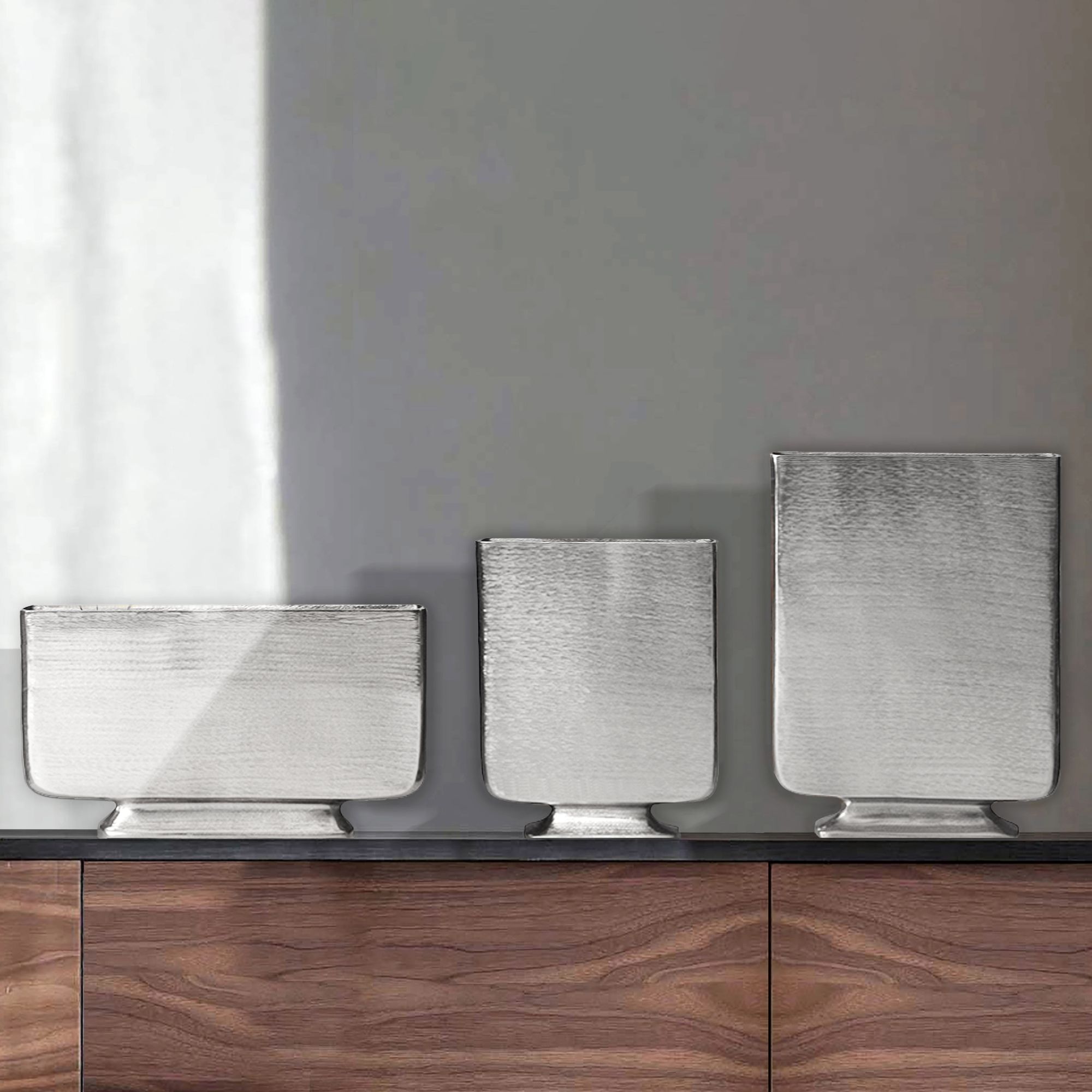 Tischvase Hunndalen Aluminium Silber