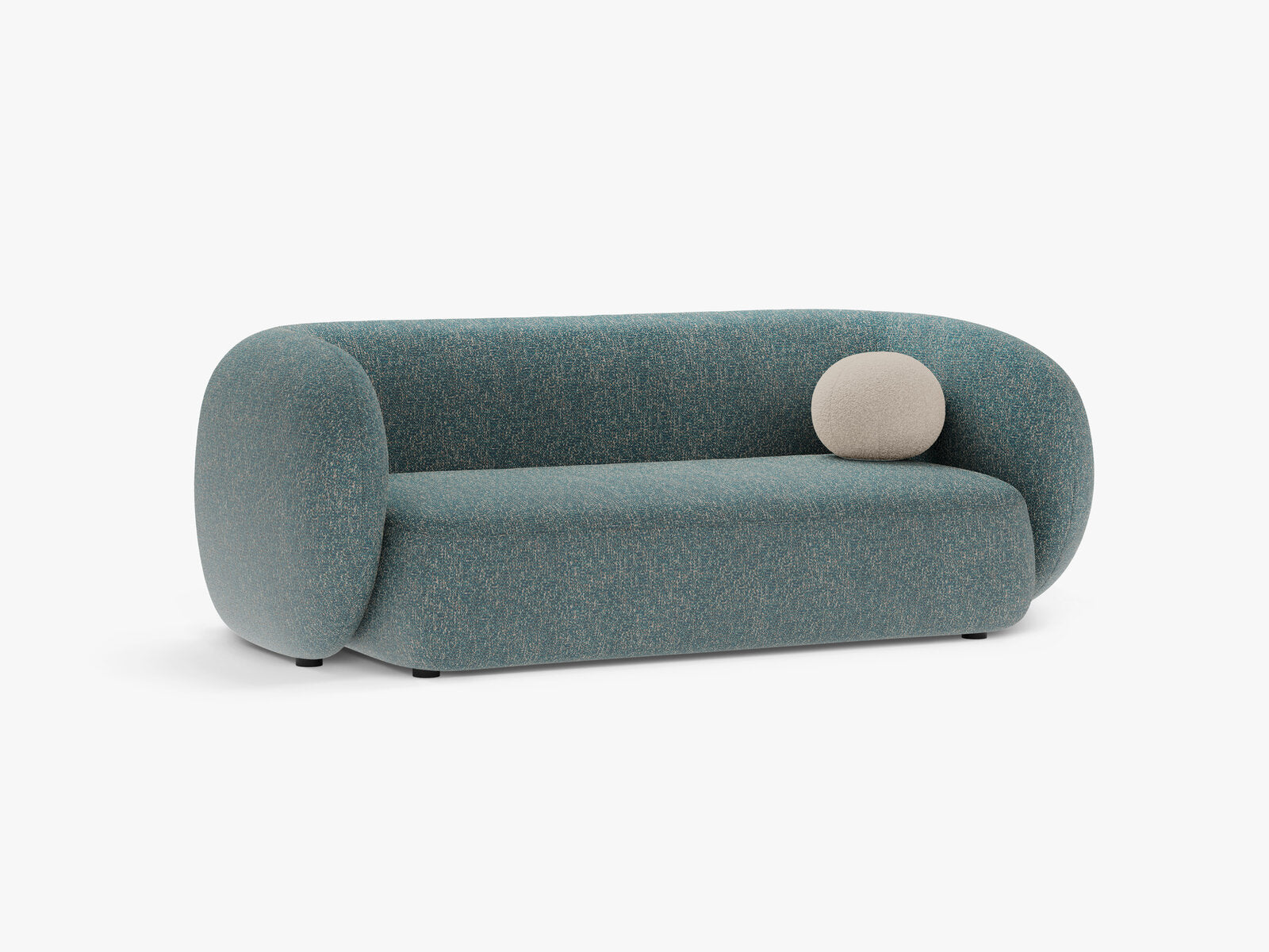 Micadoni Sofa Kate 2-Sitzer Strukturierter Stoff Blau Melange