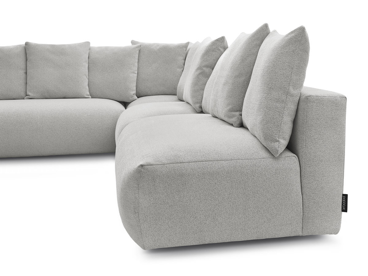 Bobochic Voltaire Ecksofa 322 × 268 cm Melange-Stoff Hellgrau Ecke links