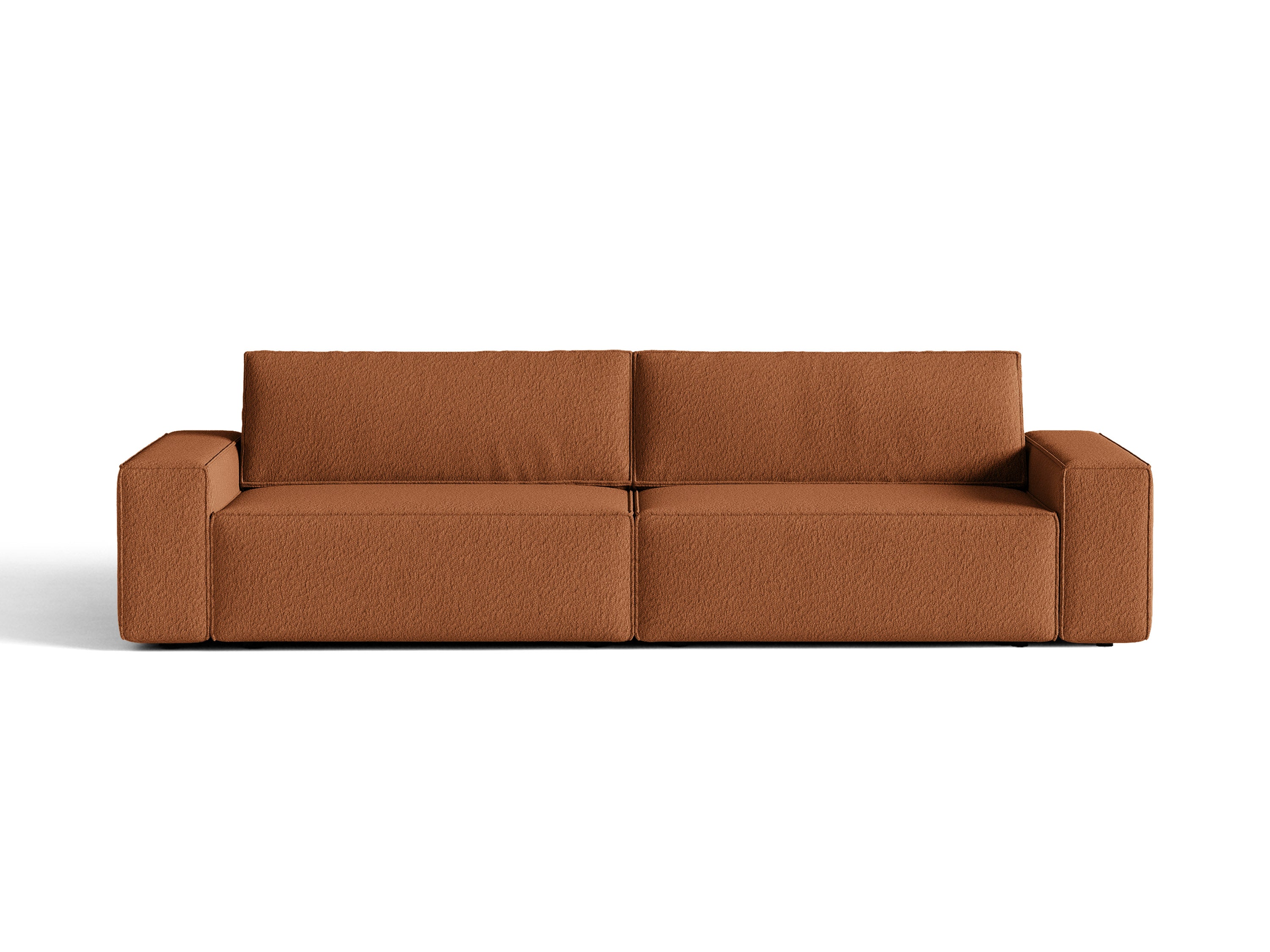 Micadoni Schlafsofa Jodie 3-Sitzer Boucle Baloo Terrakotta