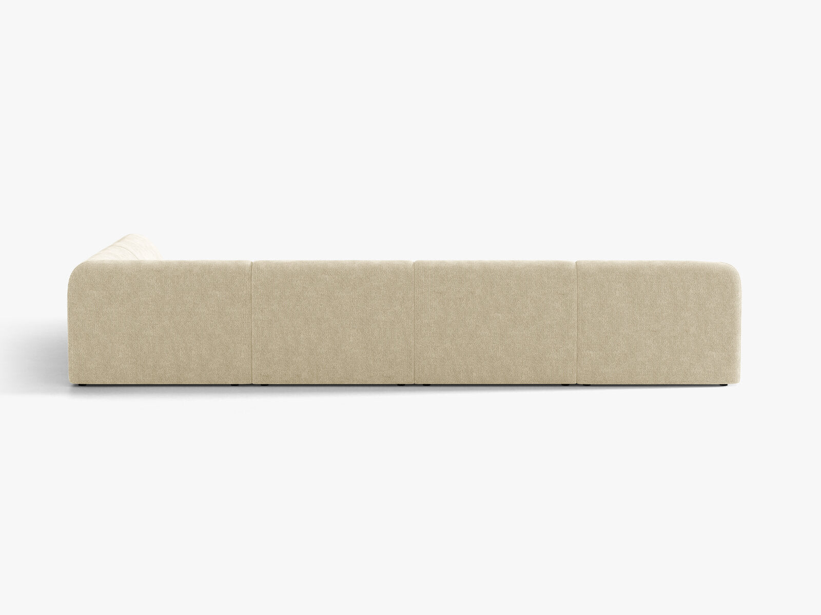 Micadoni Panorama-Ecksofa Miley 6-Sitzer Rechts Chenille Haga Helles Beige