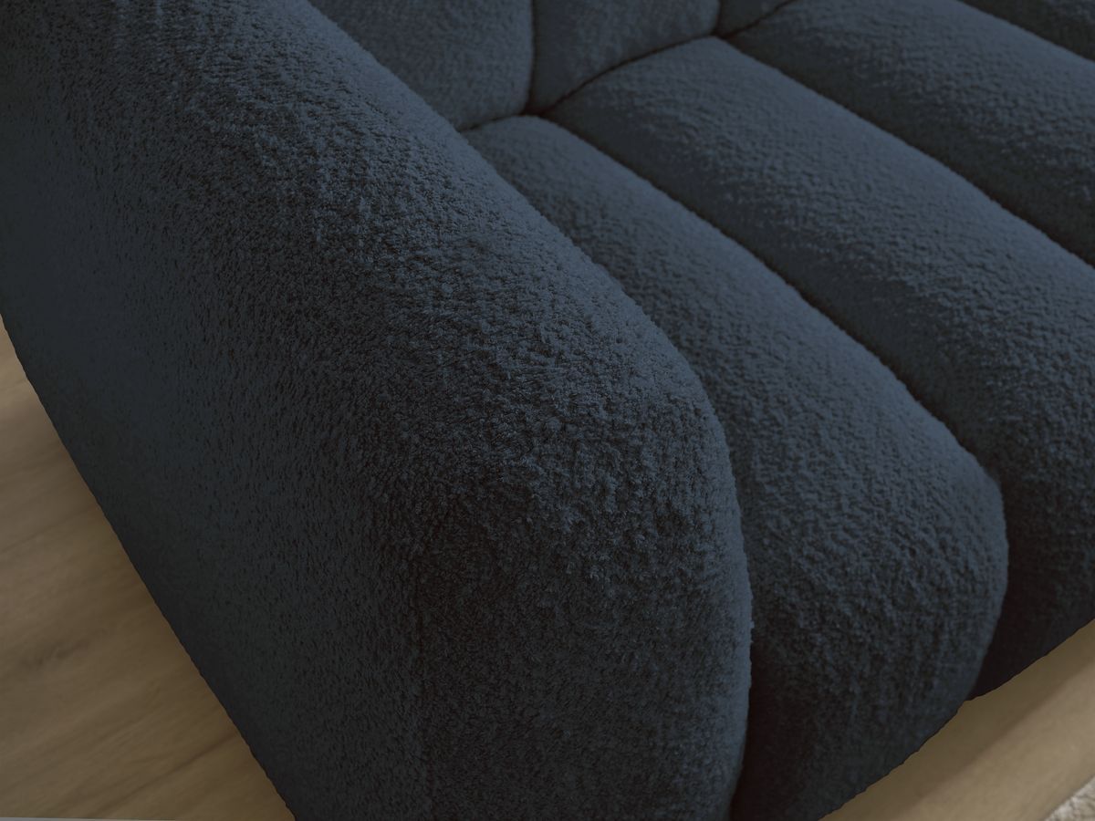 Bobochic Talia Ecksofa Bouclé-Stoff Dunkelblau Ecke rechts