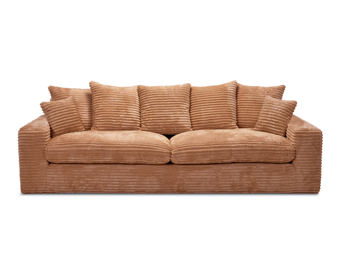 Bobochic Nevada Sofa 3-Sitzer 260 × 97 cm Breitcord weich Ockergelb