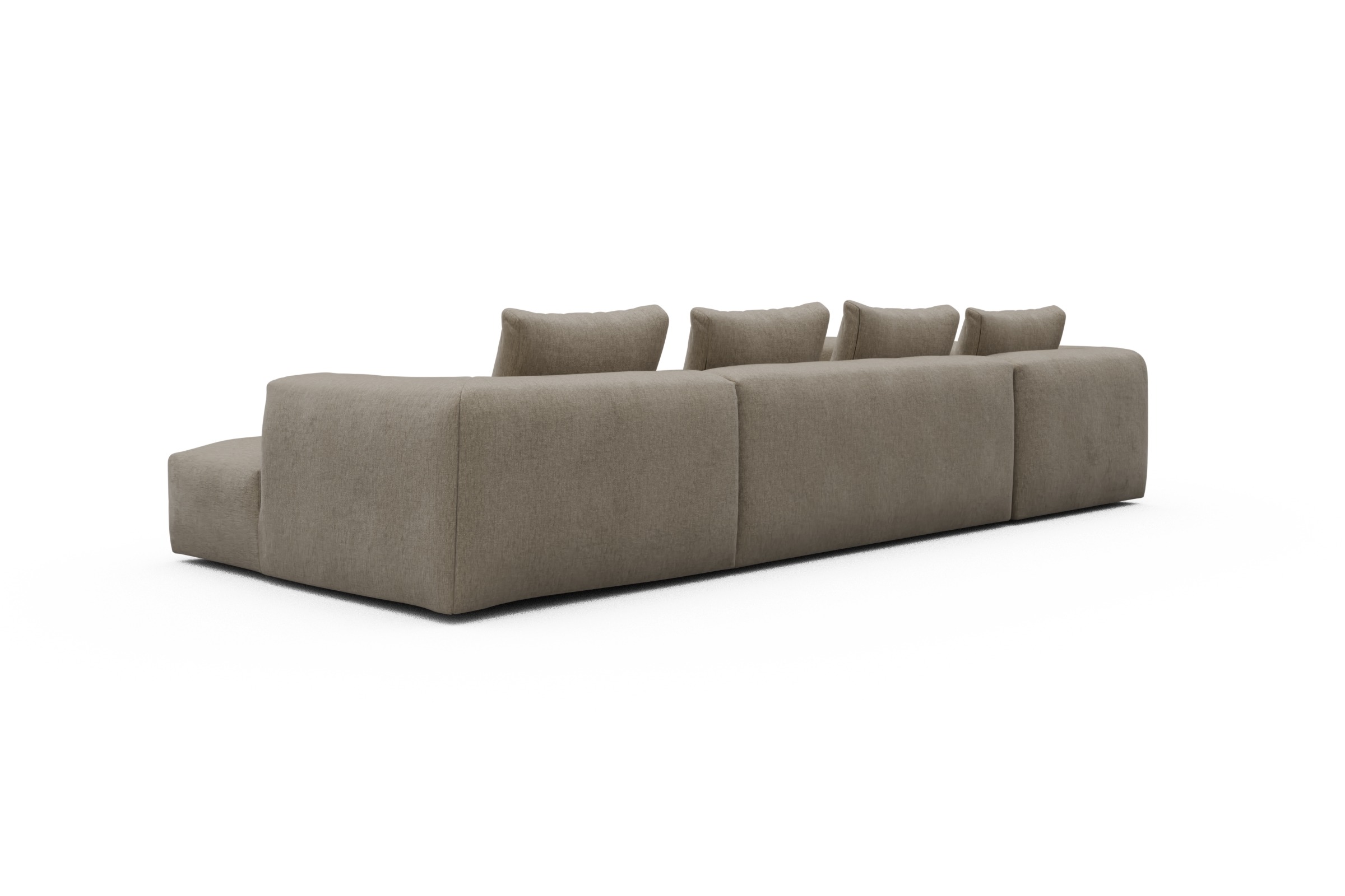 Wohnlandschaft Fred Chaiselongue rechts mit 2-Sitzer und lange Armlehne links Smooth-Belge