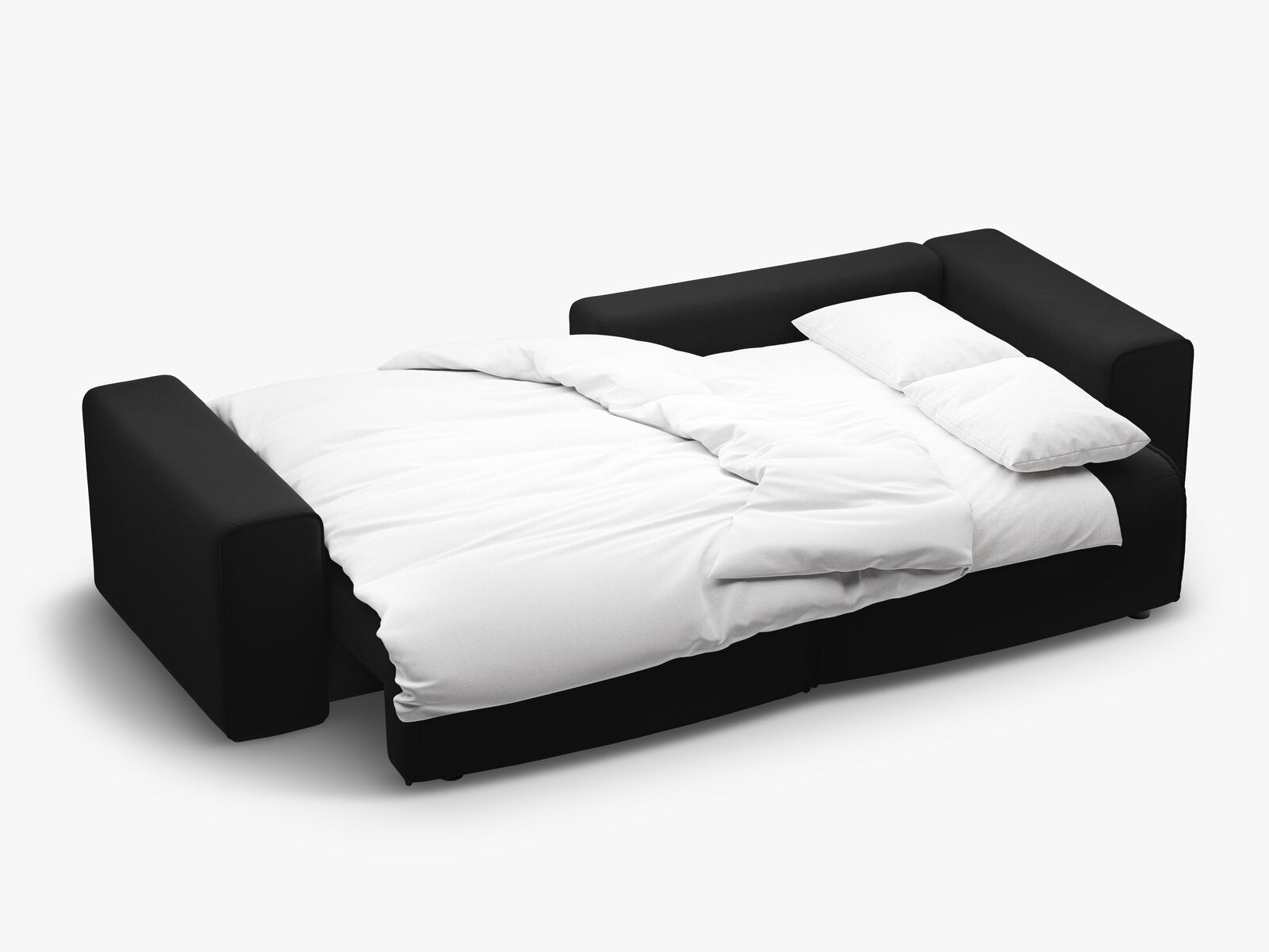Micadoni Ecksofa Victor 3-Sitzer mit Schlaffunktion Rechts Samt Schwarz
