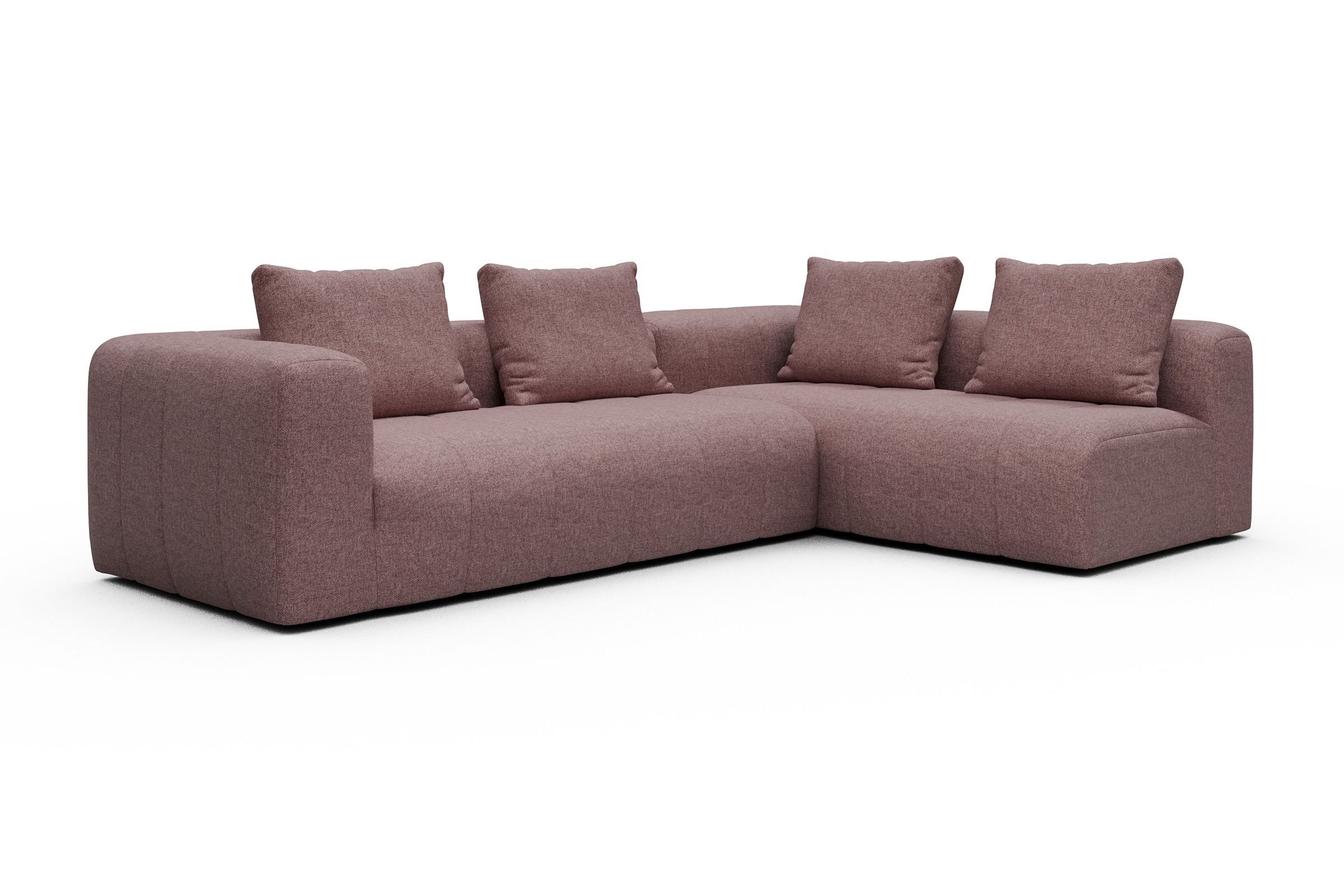 Ecksofa Hugo 2x 2,5-Sitzer Armlehne links Sama-Flamingo