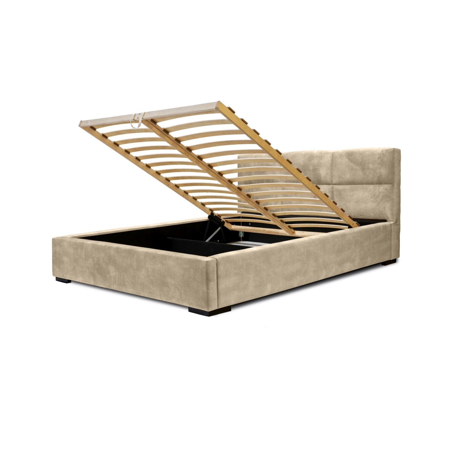 Polsterbett Portoza Samtstoff 180x200 mit Holzrahmen Macau Truffle