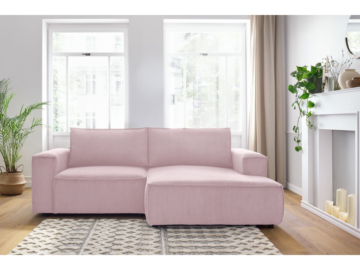 Bobochic Nihad Ecksofa Cordsamt Violett Ecke rechts