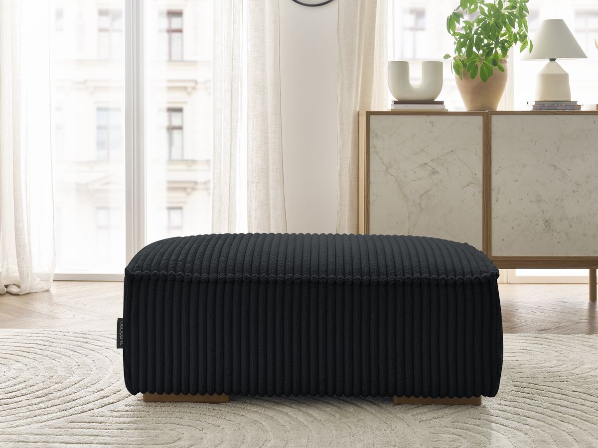 Bobochic Chelsea Pouf Breitcord weich Schwarz