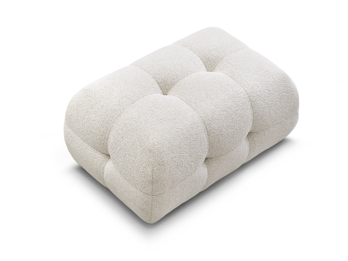 Bobochic Laura Pouf 98 × 62 cm Melange-Stoff Beige