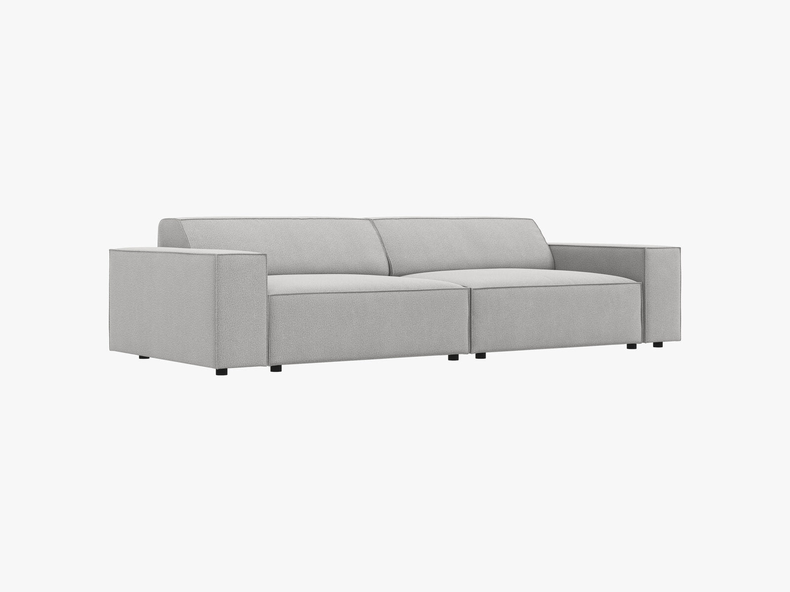 Micadoni 3-Sitzer Sofa Jodie Strukturierter Stoff Megan Hellgrau