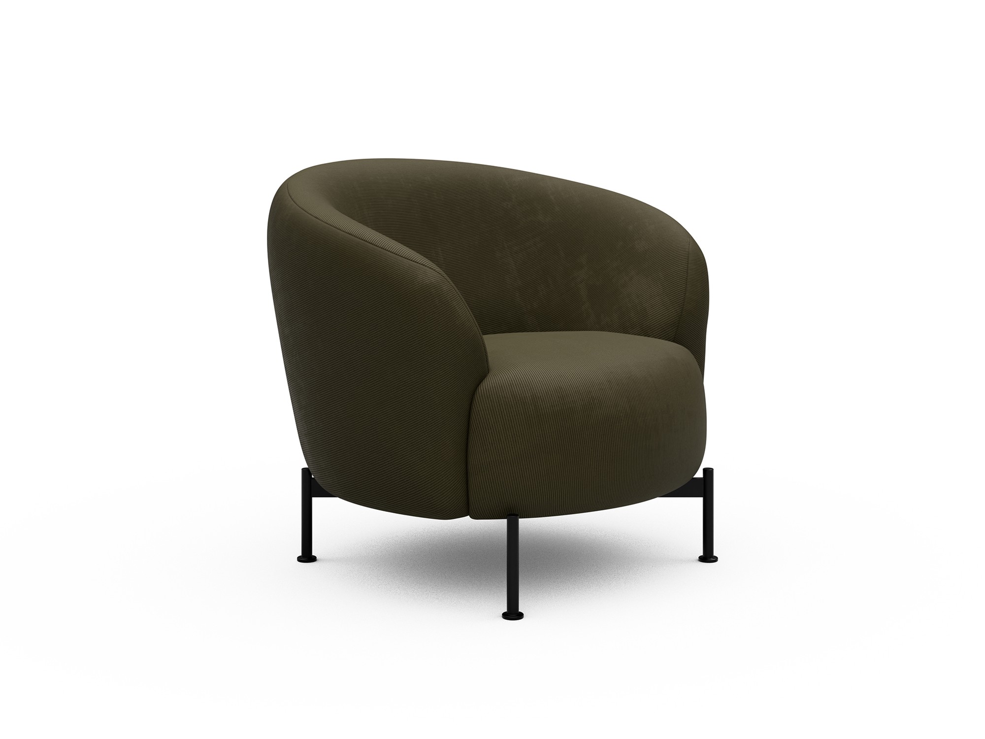 Sessel Ronda X-Metallgestell Schwarz Kord Cordufine 316-Pine-Green