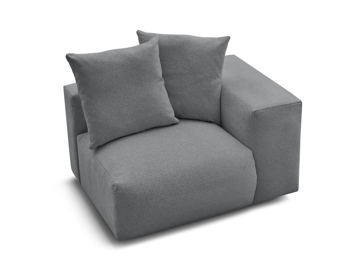 Bobochic Voltaire Sofamodul 1-Sitzer 130 × 100 cm Melange-Stoff Dunkelgrau Ecke rechts