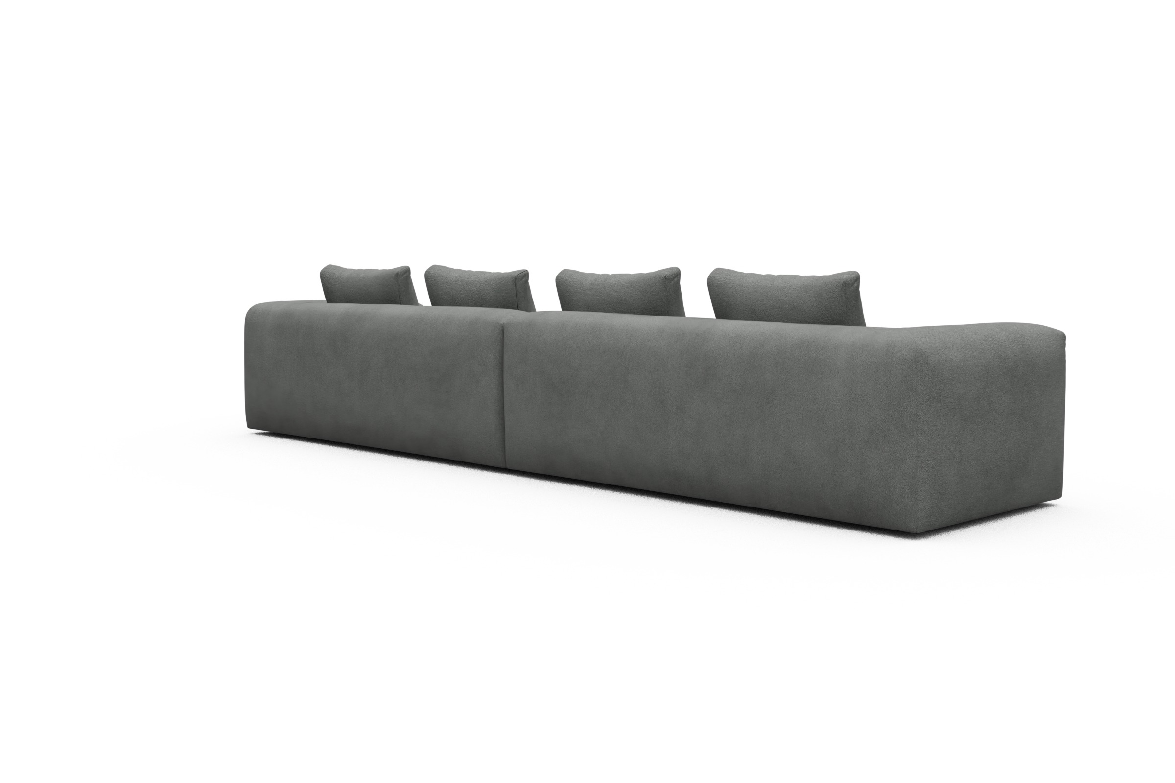Sofa Modulares XXL Sofa Fred 5-Sitzer Boucle-Ash-Grey