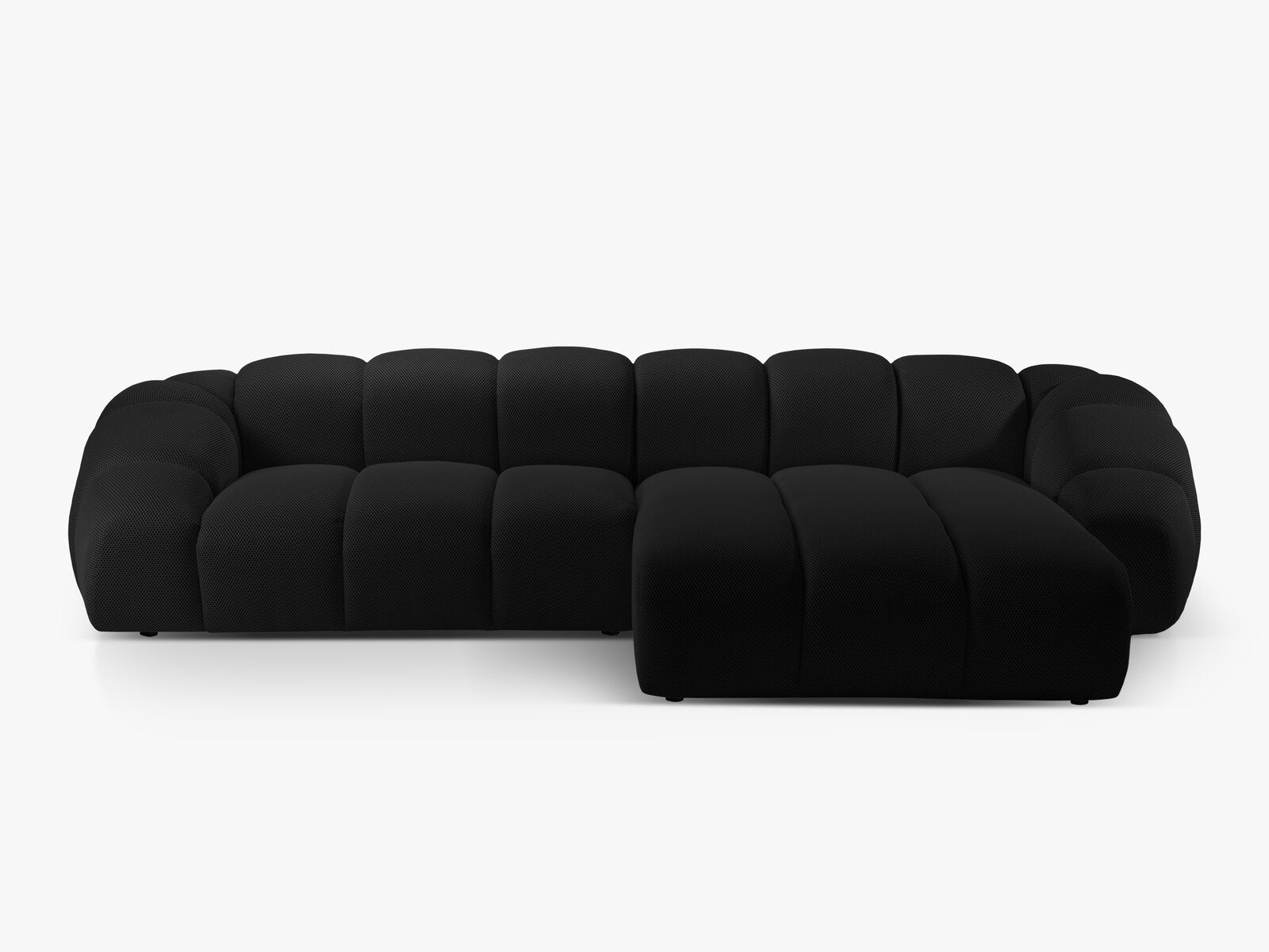 Micadoni Ecksofa Diana 4-Sitzer Rechts 3D-Stoff Schwarz
