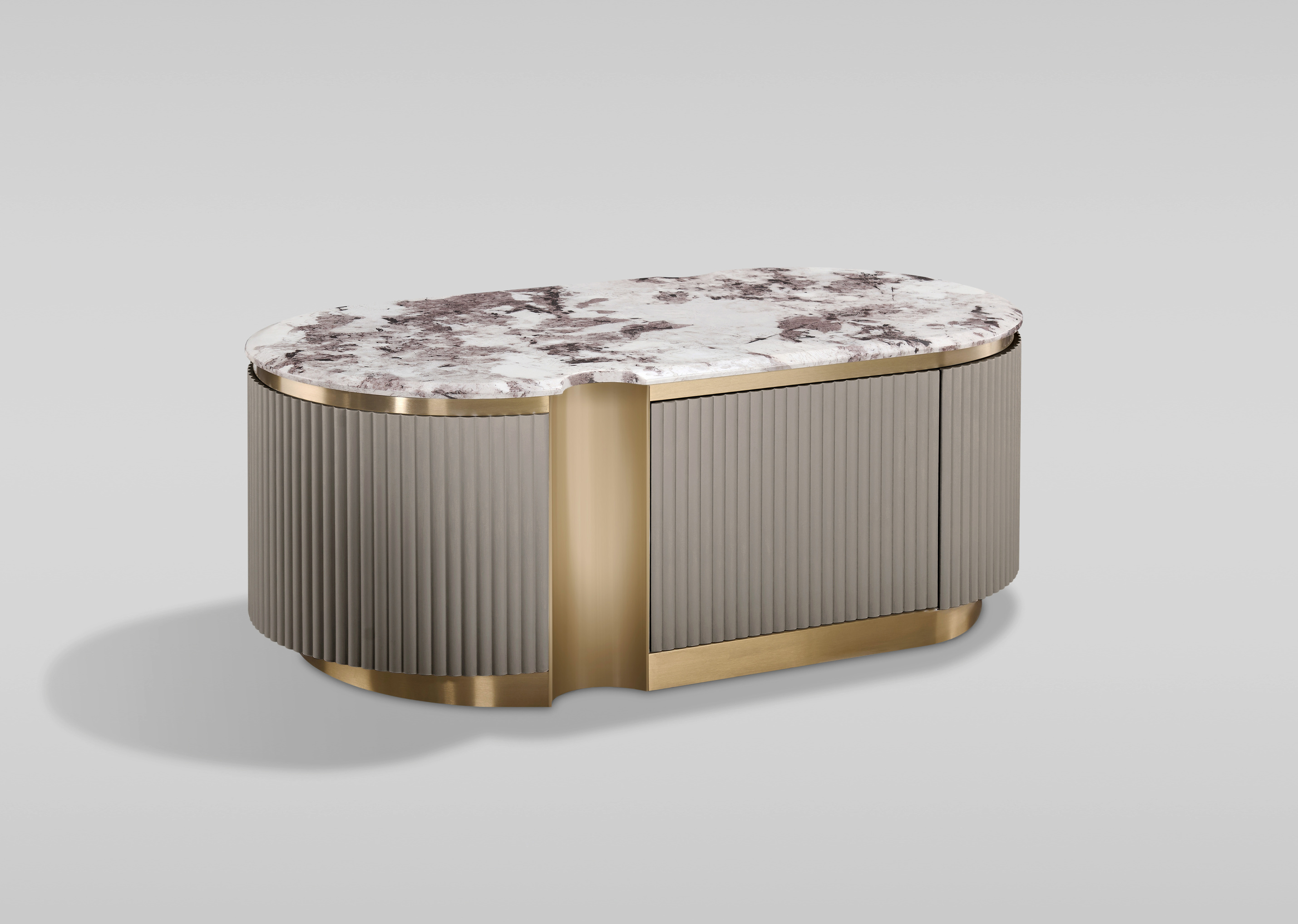 Livin Hill Couchtisch Stilig 122 × 60 × 45 cm Dunkles Taupe, Platte Taupe/Kühles Dunkelbraun