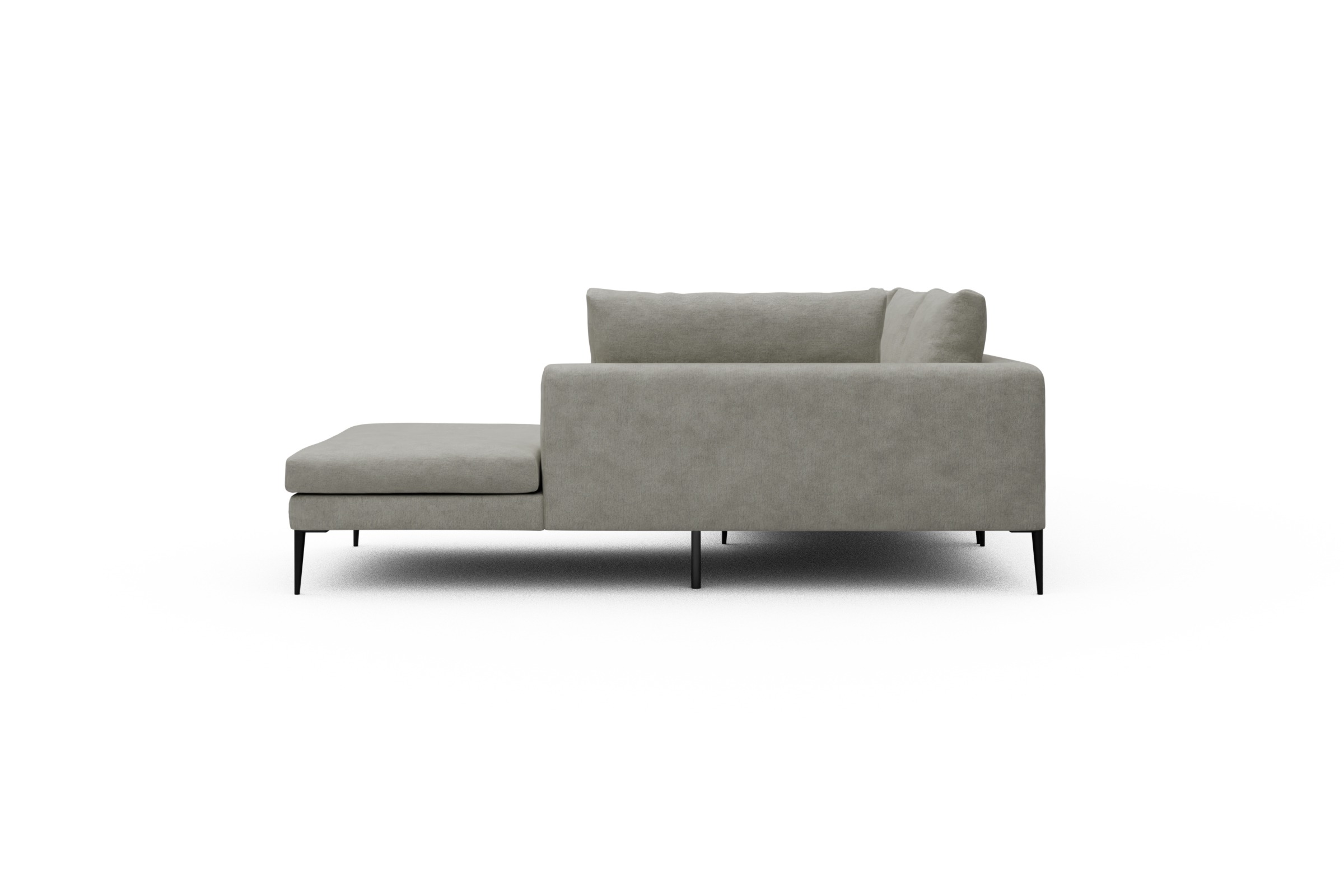 Ecksofa Paul Relax-Ecke links mit 3-Sitzer Carreno-Moon-Stone-White