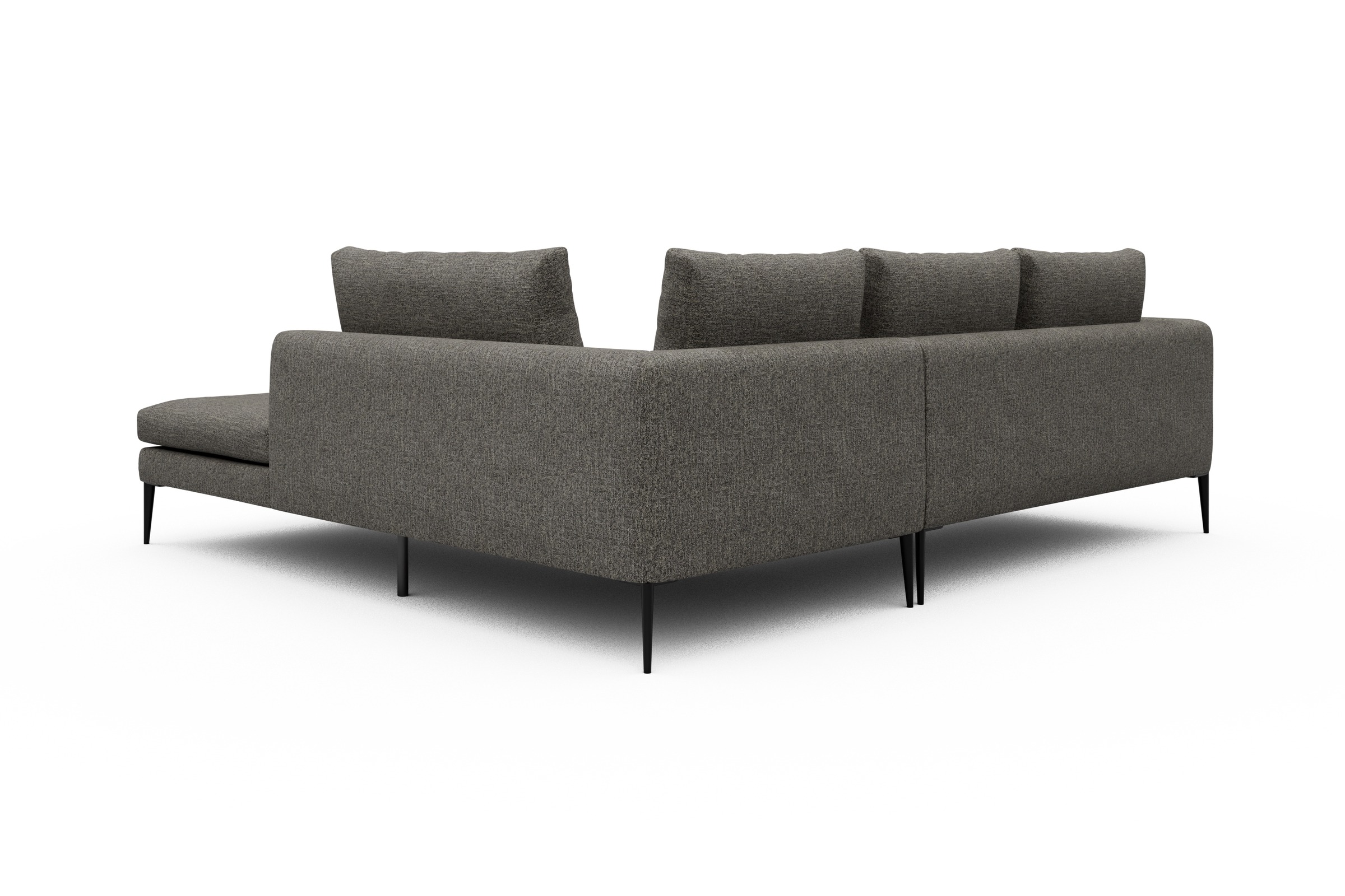 Ecksofa Paul Relax-Ecke rechts mit 2-Sitzer Carreno-Sepie-Brown