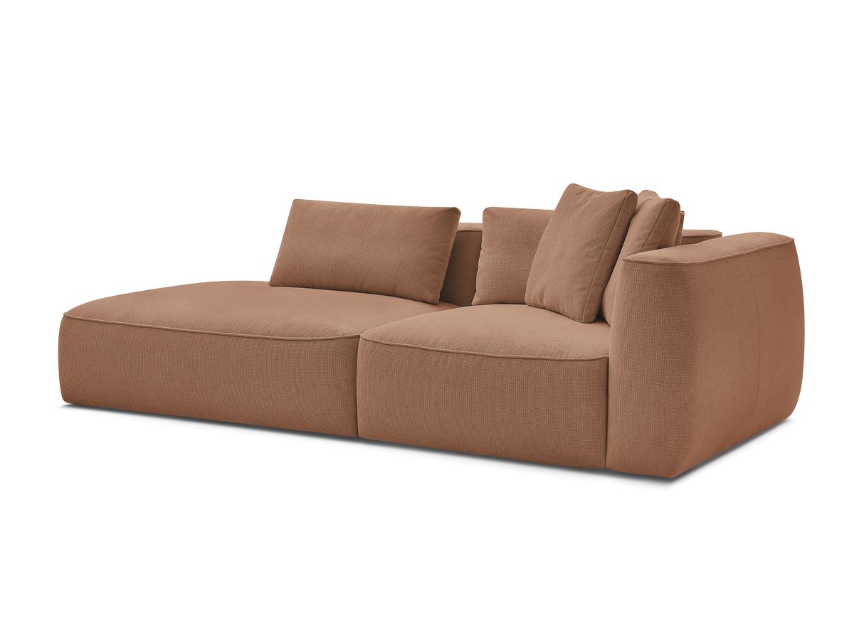 Bobochic Leopold Sofa 3-Sitzer Melange-Stoff Orange Armlehne rechts