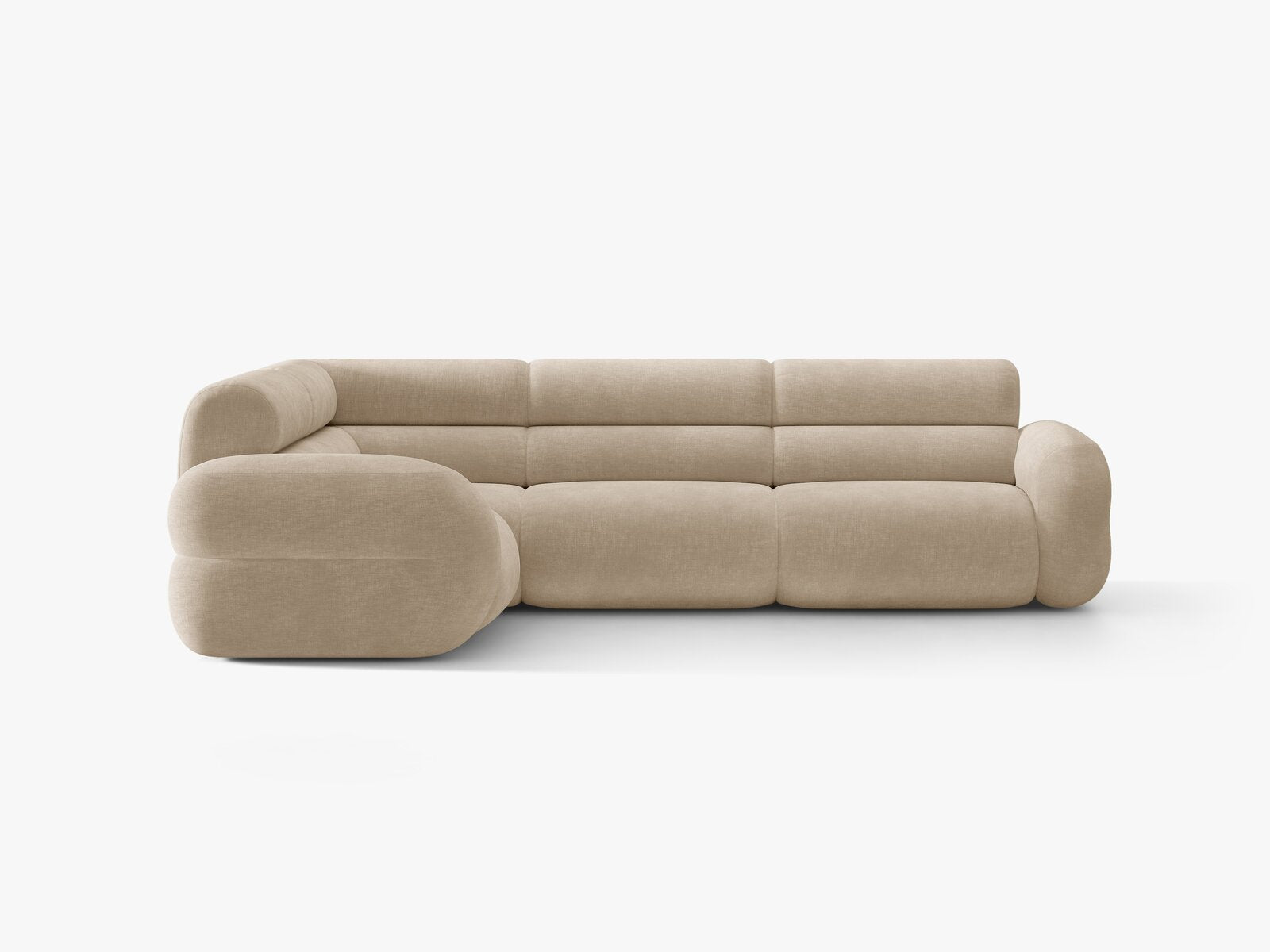 Micadoni Neo Ecksofa 5-Sitzer Rechts Chenille Golden Dunkelbeige