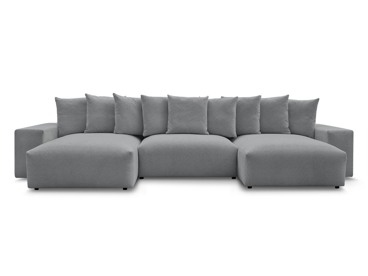 Bobochic Voltaire Wohnlandschaft 420 × 165 cm Melange-Stoff Dunkelgrau