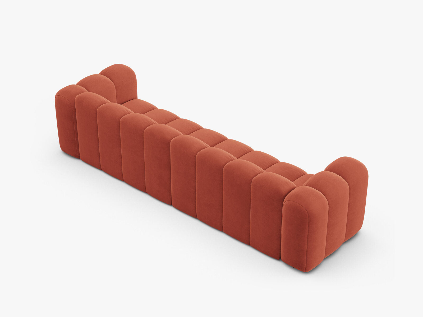 Micadoni Modulares Sofa Lupine 4-Sitzer Samt Venus Koralle
