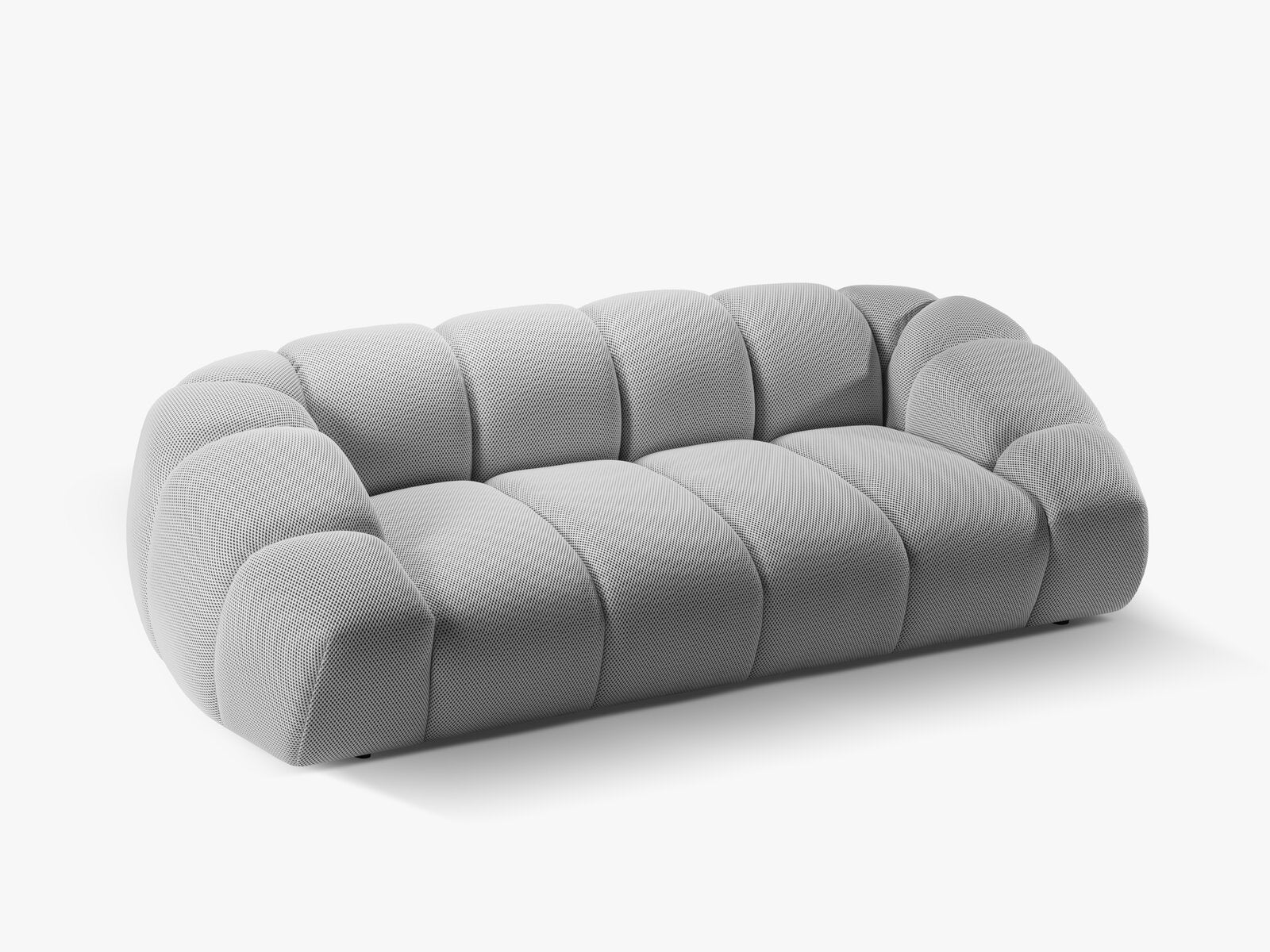 Micadoni Sofa Diana 3-Sitzer XL 3D-Stoff Silber