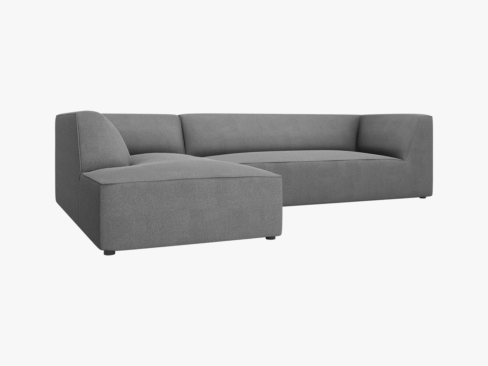 Micadoni 4-Sitzer Modular Sofa Ruby Links Strukturierter Stoff Ottawa Grau