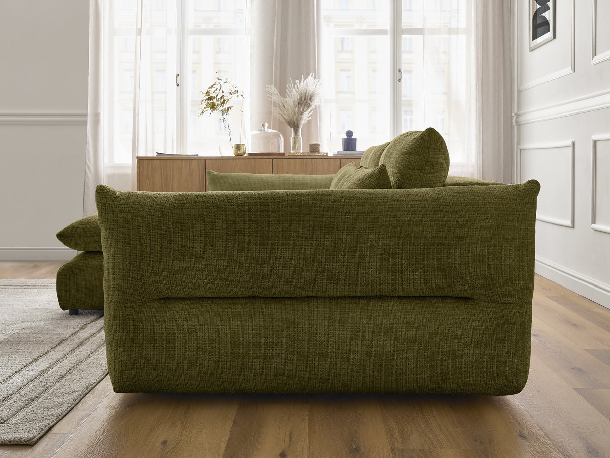 Bobochic Neil Ecksofa Strukturstoff Grün Ecke links