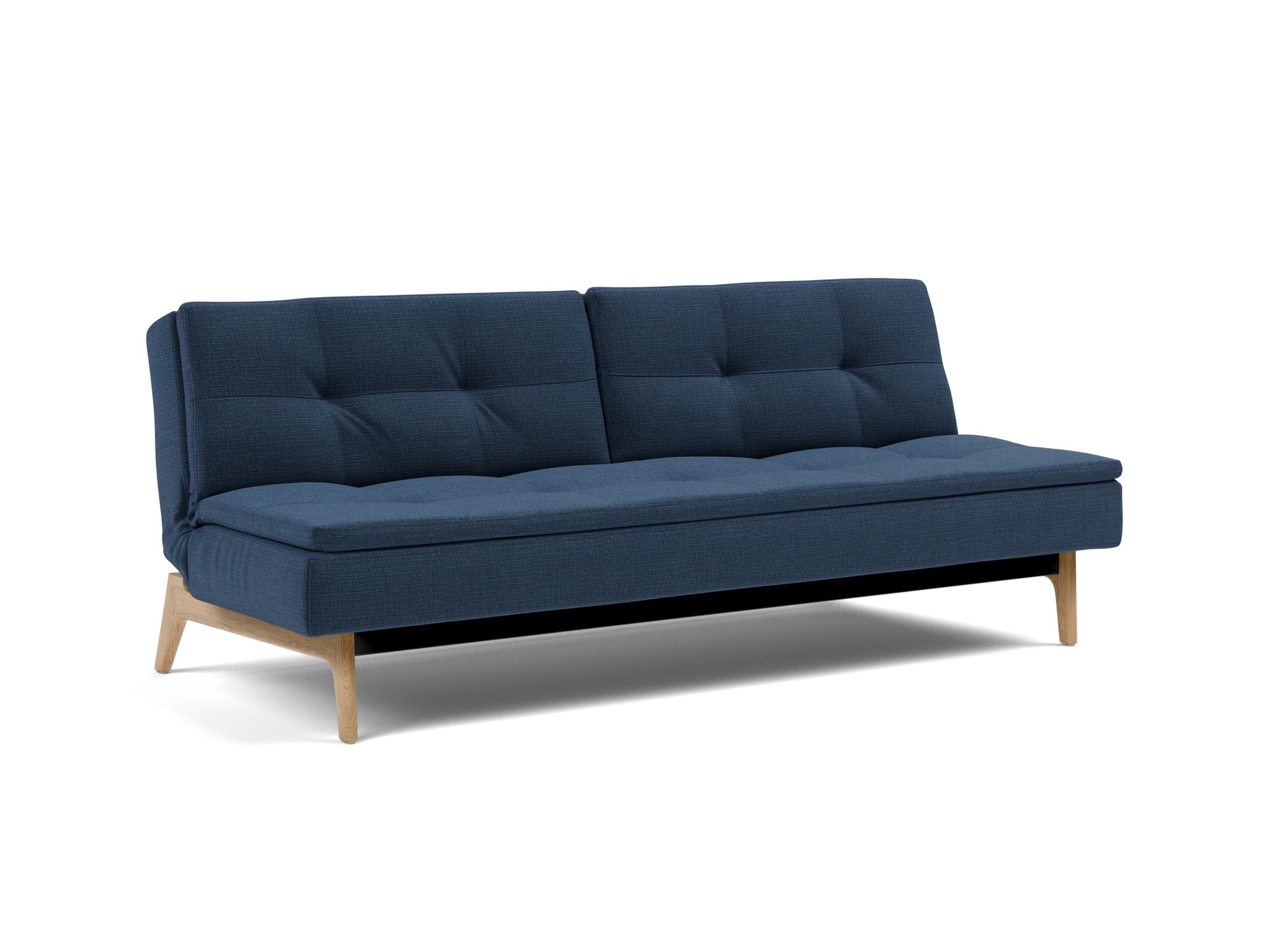 Schlafsofa Dublexo Chenille Esina 414-Indigo-Blue Beine Eiche