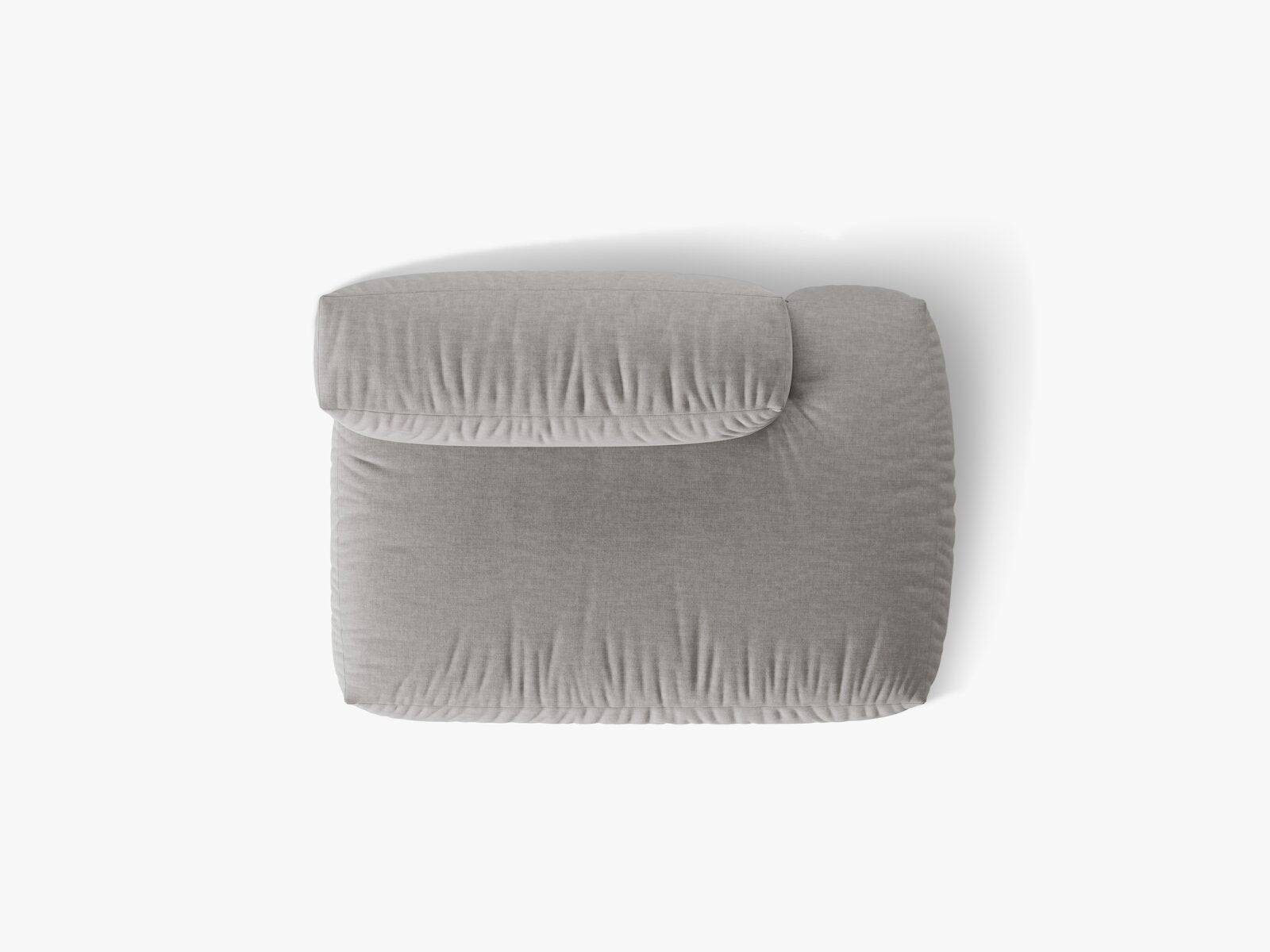 Micadoni Ecksofa-Modul Martina 1-Sitzer Strukturierter Stoff Boston Hellgrau Rechts