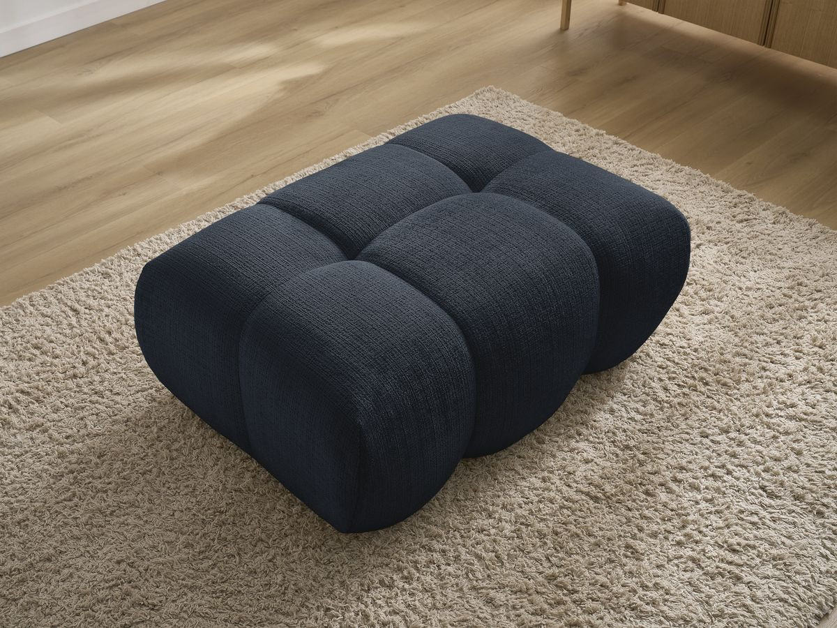 Bobochic Ivane Pouf Strukturstoff Dunkelblau