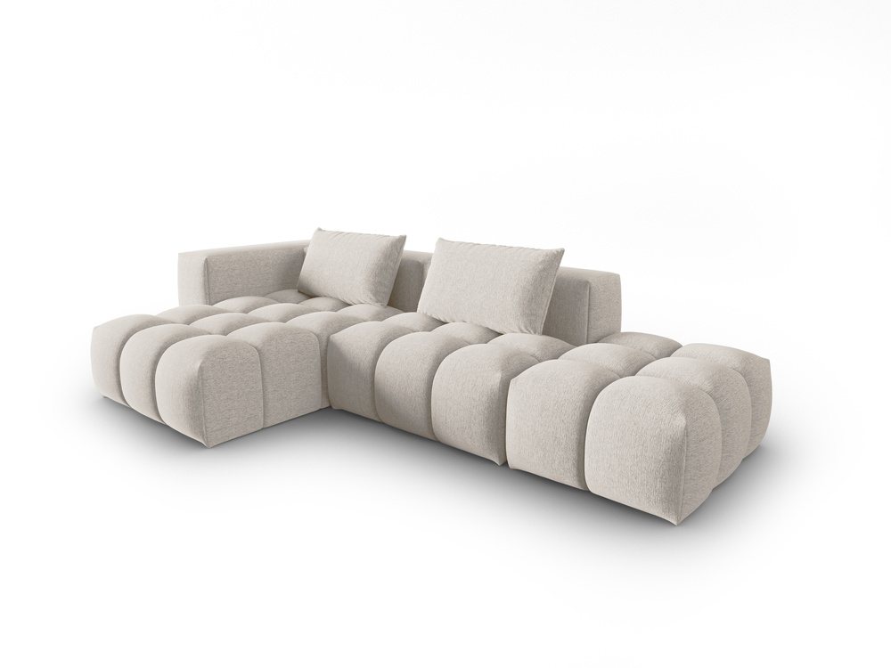 Cosmopolitan Design Ecksofa Verona 4-Sitzer offen Strukturierter Stoff Sorella Beige Links