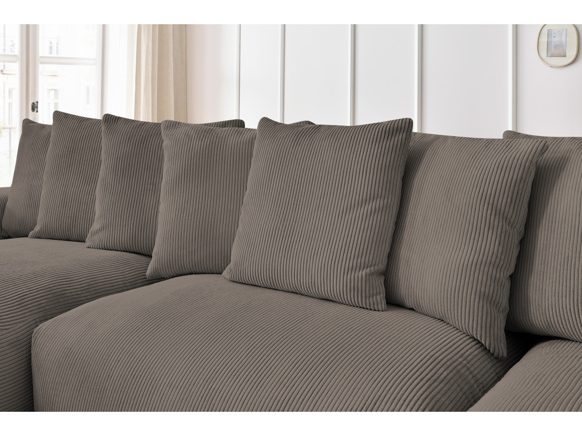 Bobochic Voltaire Wohnlandschaft 420 × 174 cm Cordsamt Taupe